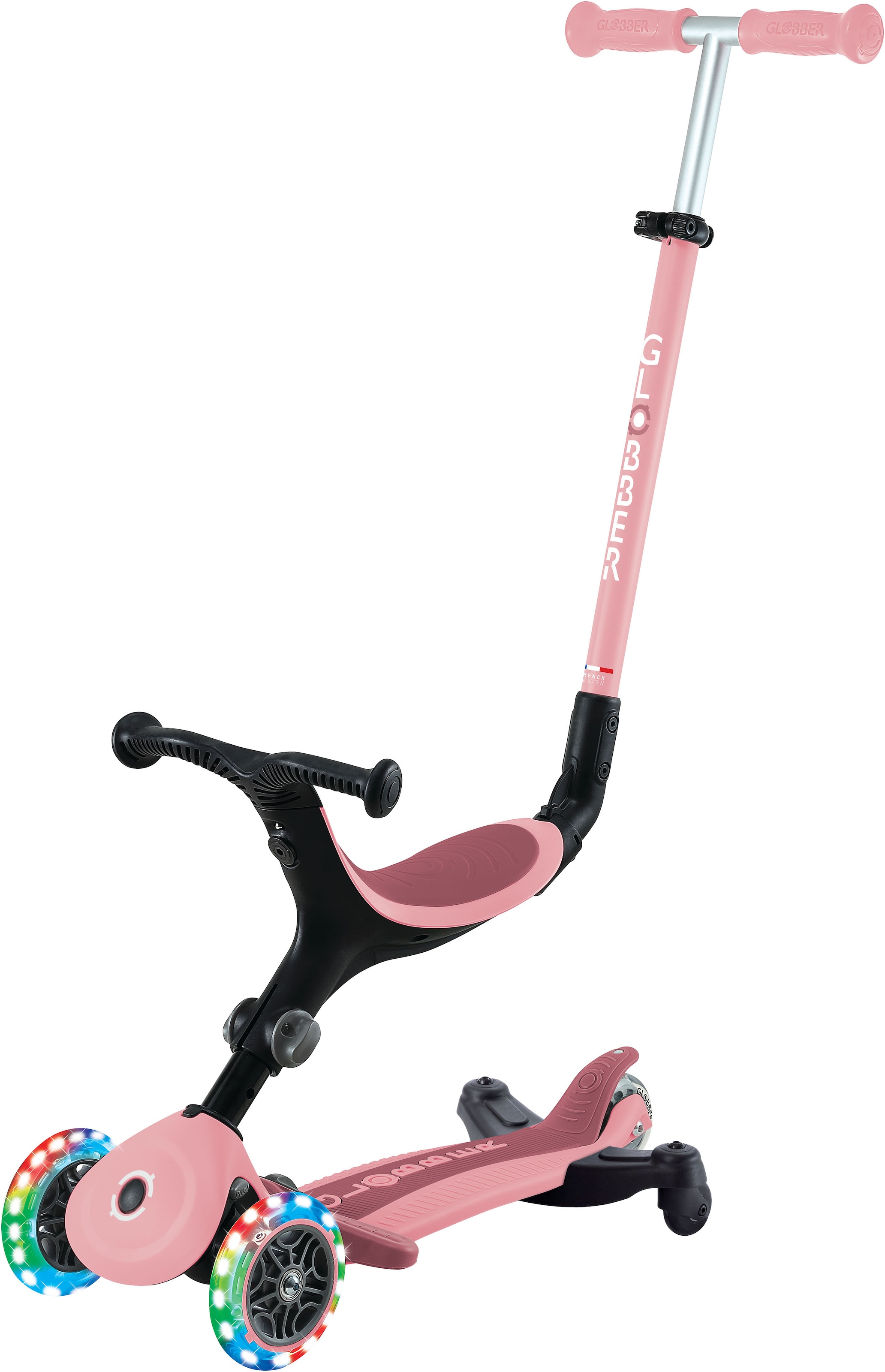 Globber Tretroller »GO-UP ACTIVE LIGHTS 360, mit Leuchtrollen« Aufsitzrad, Laufrad und Scooter