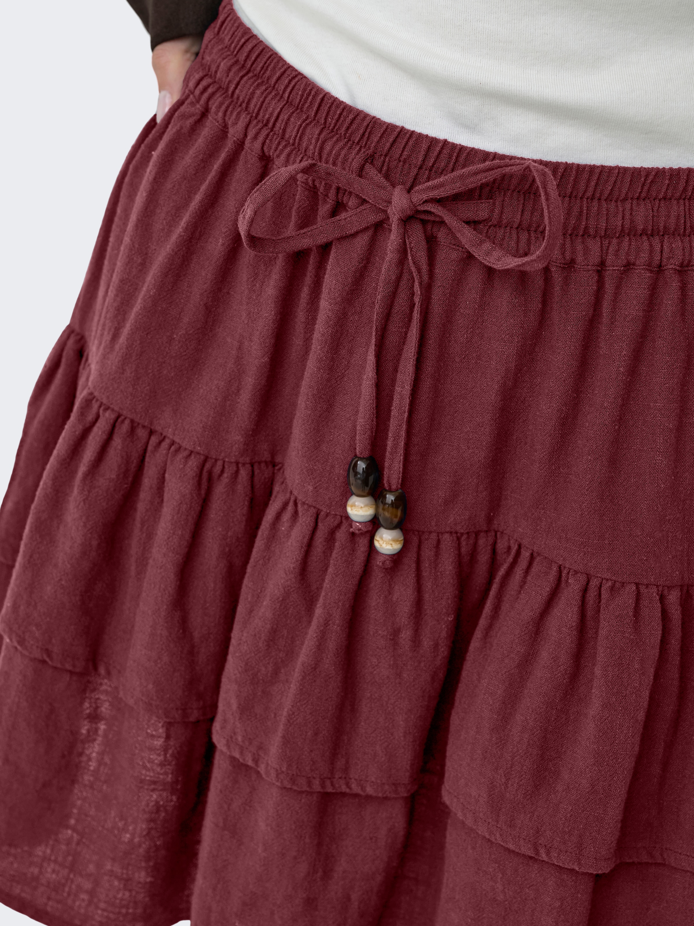 ONLY Minirock »ONLSWAR STRING SHORT SKIRT WVN« Baumwolle