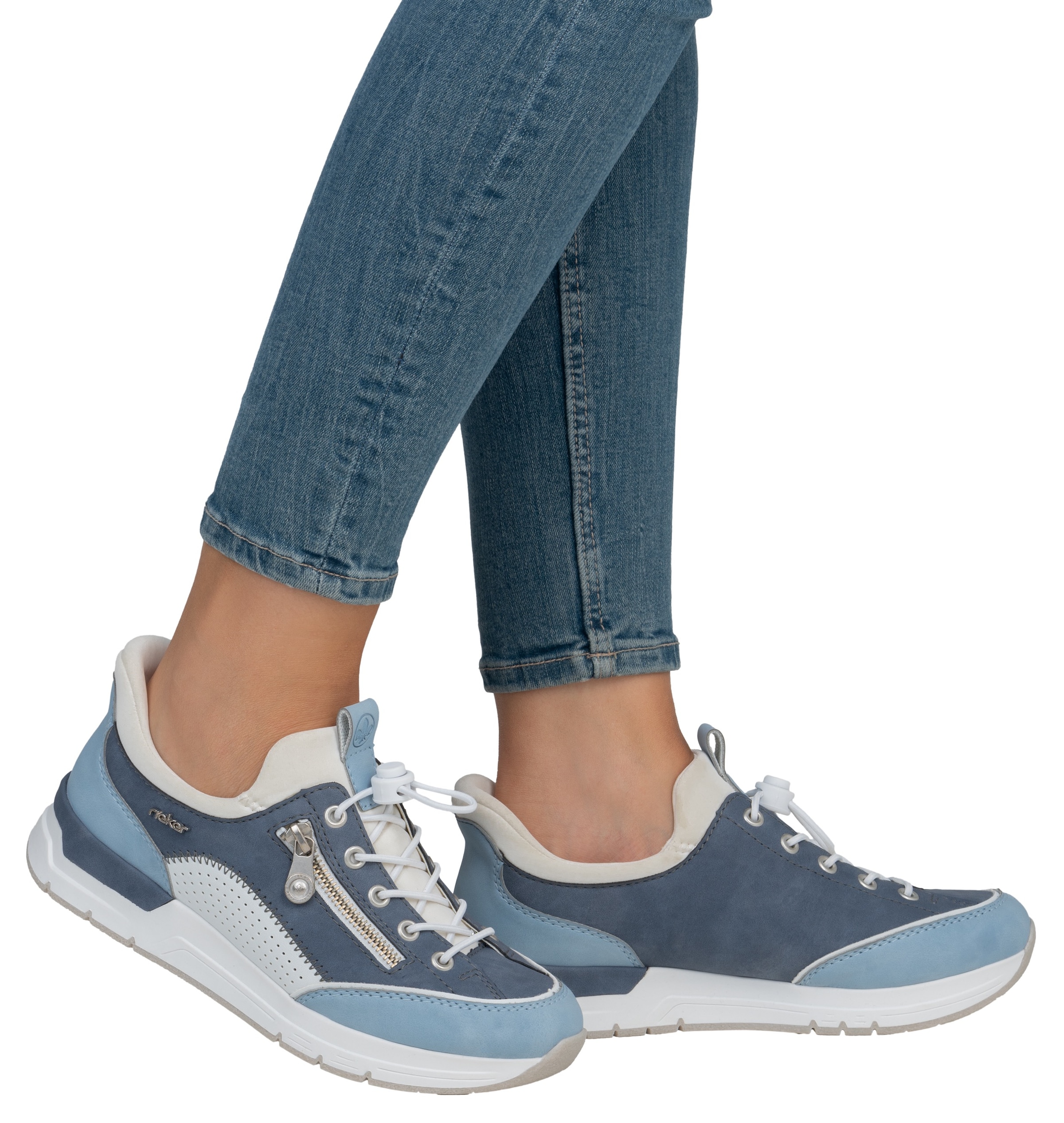 Rieker Slip-On Sneaker, Schlupfschuh, Halbschuh, Freizeitschuh mit weichem Schaftrand