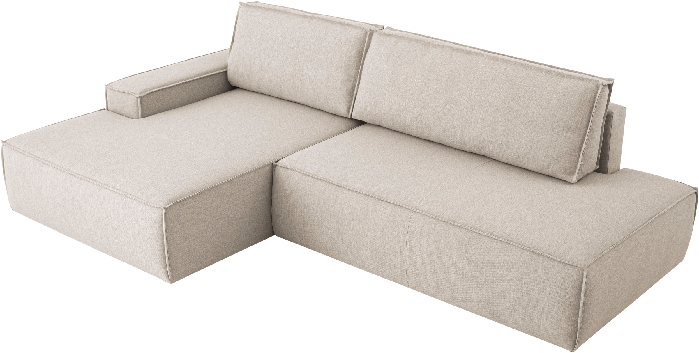 Home affaire Ecksofa »SHERWOOD, Schlafsofa in L-Form offen (275cm), Cord, Leinenoptik«, Schlaffunktion und Bettkasten, Kedernaht, hoher Sitz- & Liegekomfort