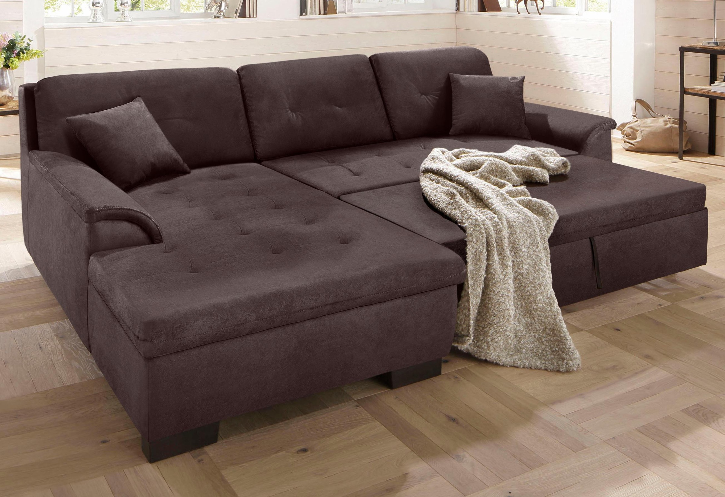 Home affaire Ecksofa »Bergen«, wahlweise mit Bettfunktion L-Form