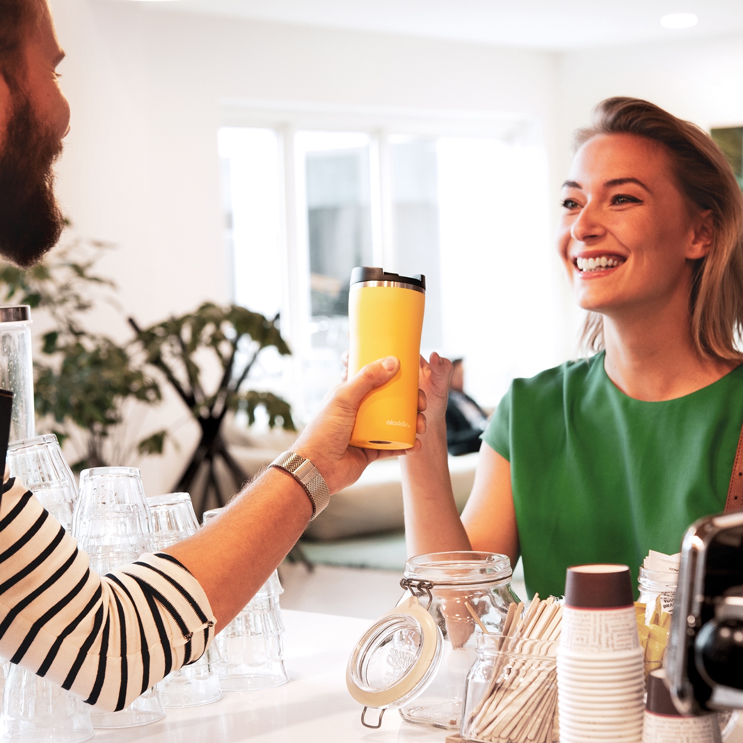 aladdin Coffee-to-go-Becher »Barista Mocca«, 2,5 Stunden heiß & 4,5 Stunden kalt, auslaufsicher, 350 ml