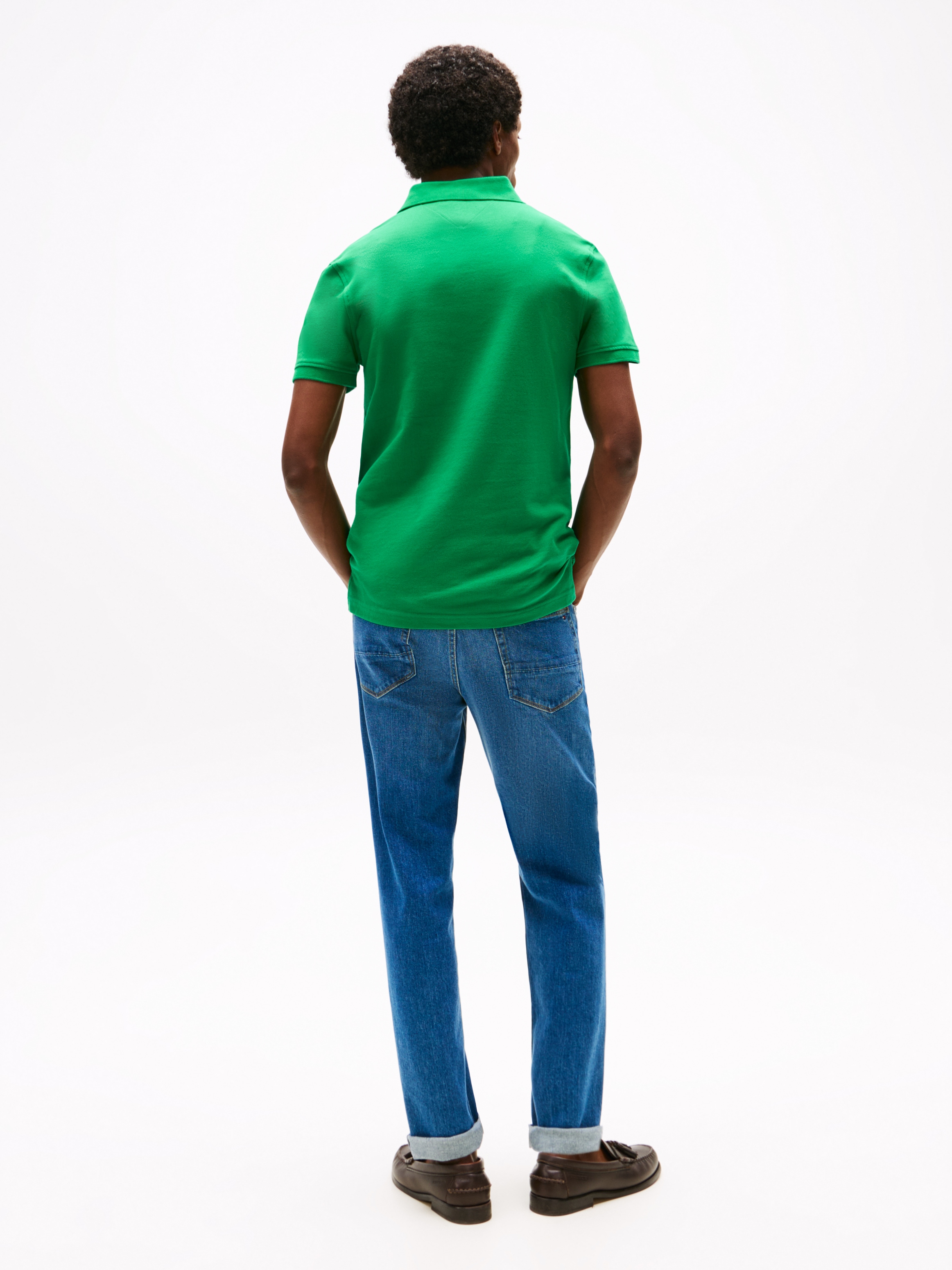 Tommy Hilfiger Poloshirt »1985 SLIM POLO mit Piqué-Struktur und Stickerei«, meliert, casual, slim fit, Baumwollmix, Polokragen