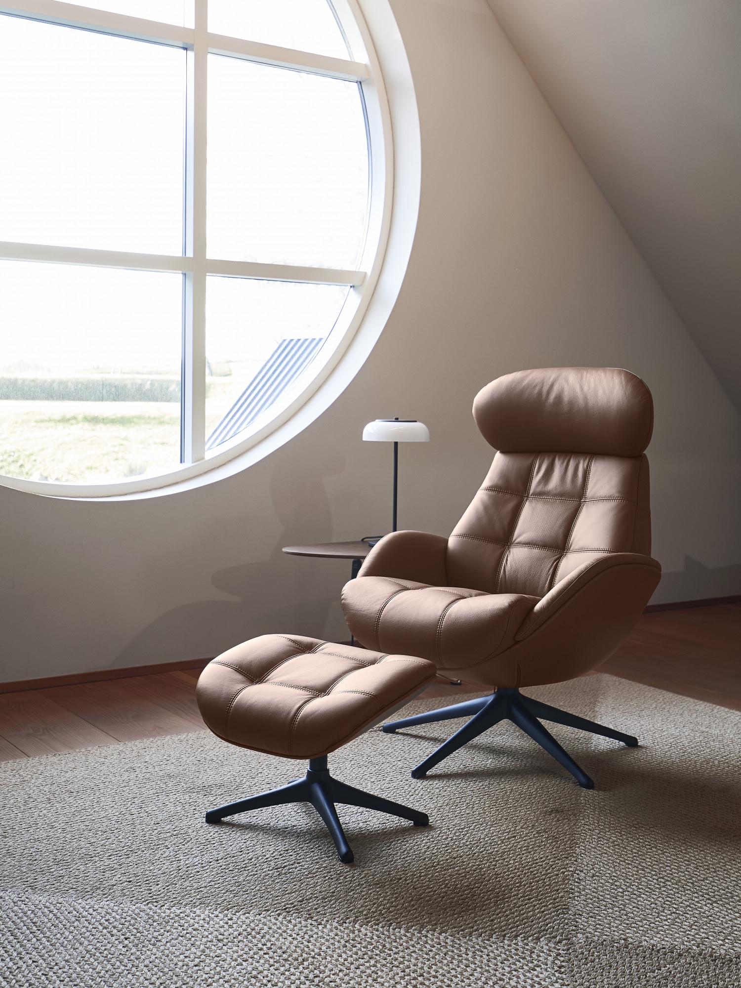FLEXLUX Relaxsessel »Chester, Funktionsessel, Polstersessel, Armlehnen-, TV-Fernsehsessel«, Premium Komfort, Rücken- und Kopfteilverstellung, Drehbar, Fuß Schwarz