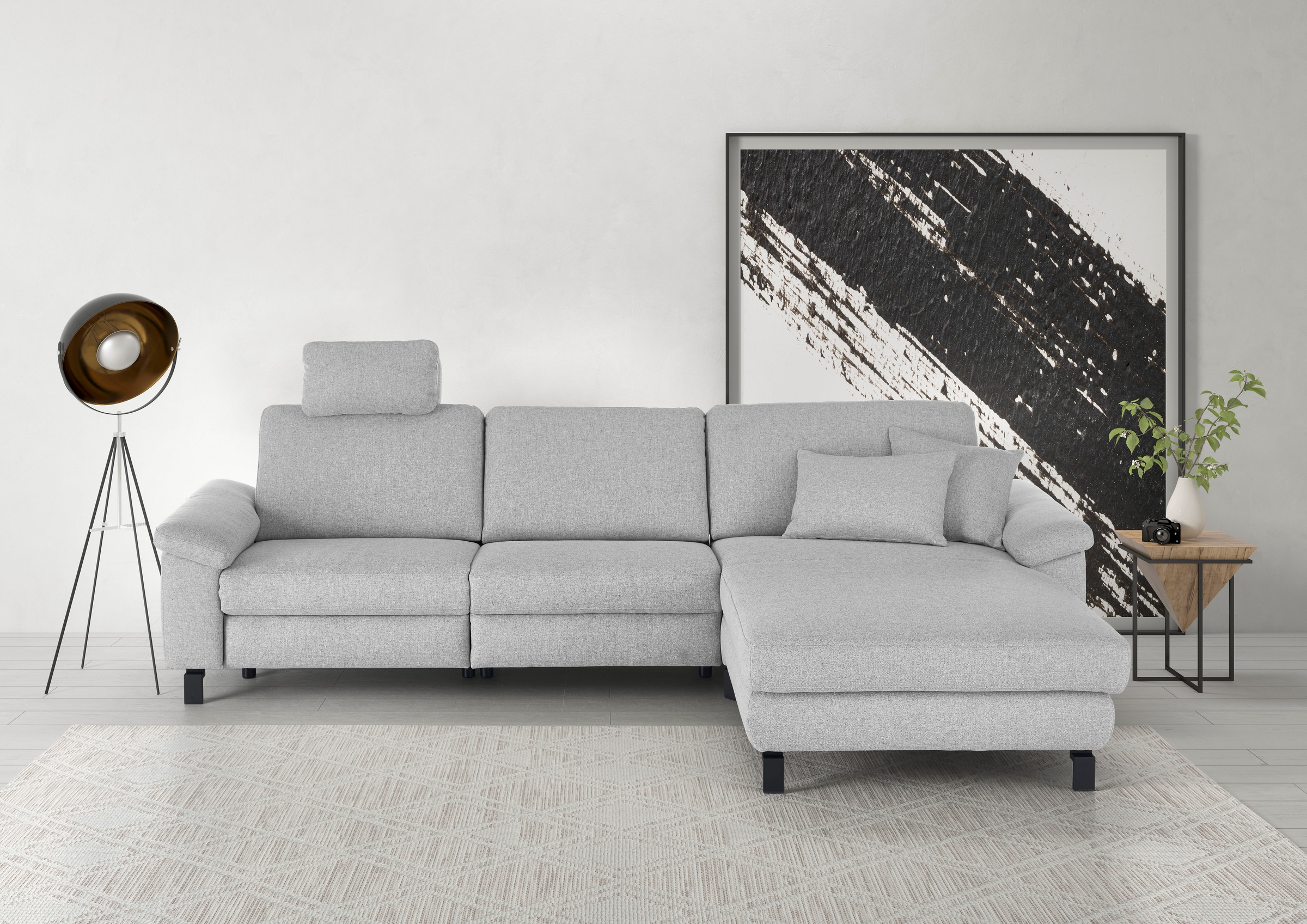 3C Candy Ecksofa »Mainau L-Form«, Relaxfunktion im 1,5-Sitzer, motorische Schlaffunktion in Longchair