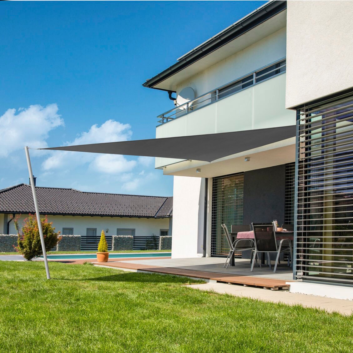 Windhager Sonnensegel »Cannes Dreieck«, 5x5x5m, anthrazit