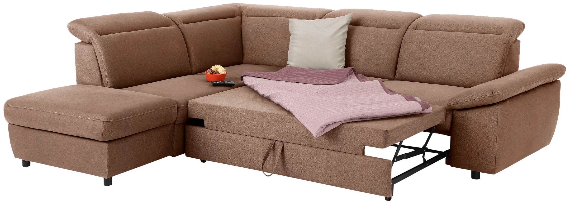 Home affaire Ecksofa »Mauritius L-Form«, mit Ottomane, mit Kopfteil- und Armlehnverstellung