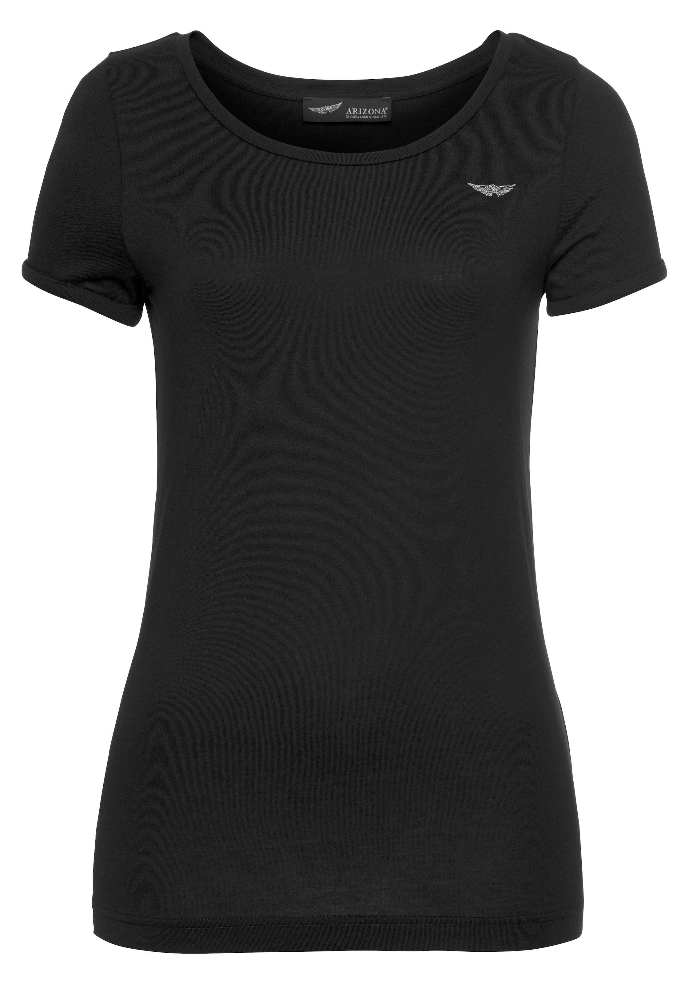 Arizona T-Shirt Kurzarm,  figurbetont,  Basic-Stil,  aus Baumwollmischung