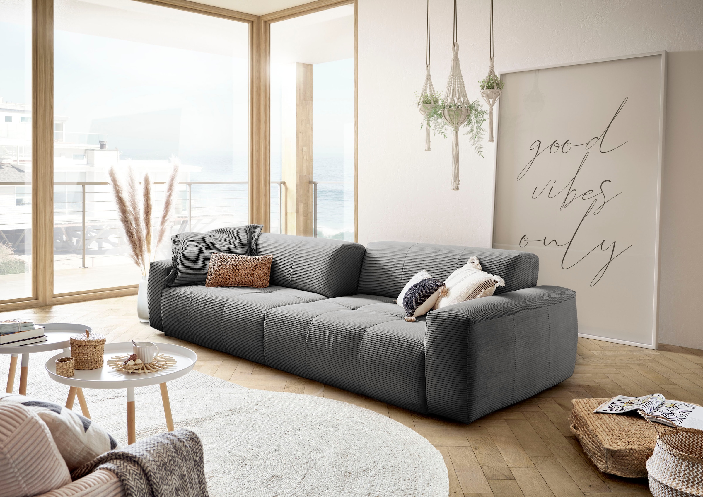 Big-Sofa Sitztiefen online kaufen Rückenlehne, in Candy verstellbare »Yoshy«, Cord Zwei 3C durch Bezug