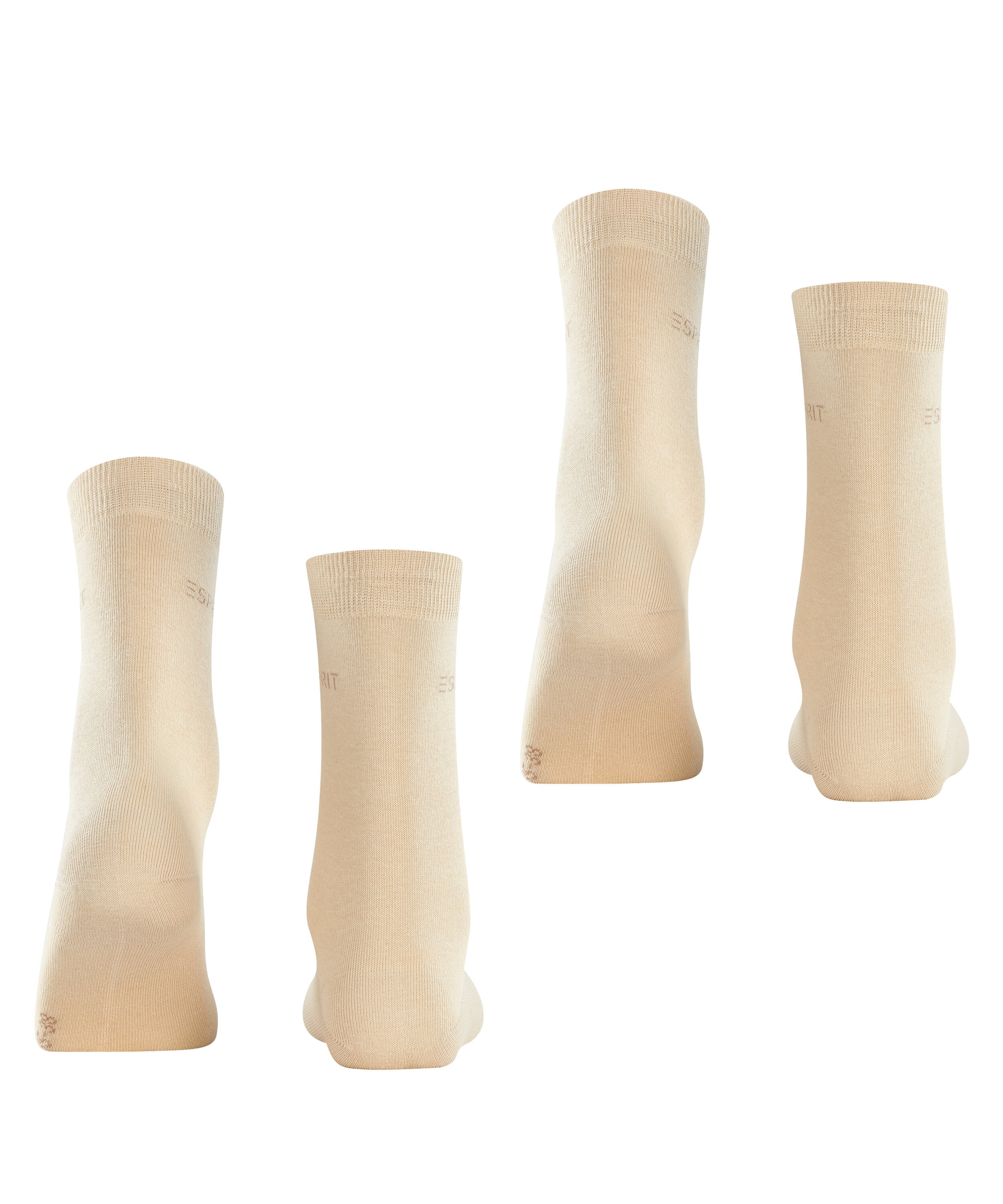 Esprit Socken »Uni«, (2 Paar), geripptes Bündchen