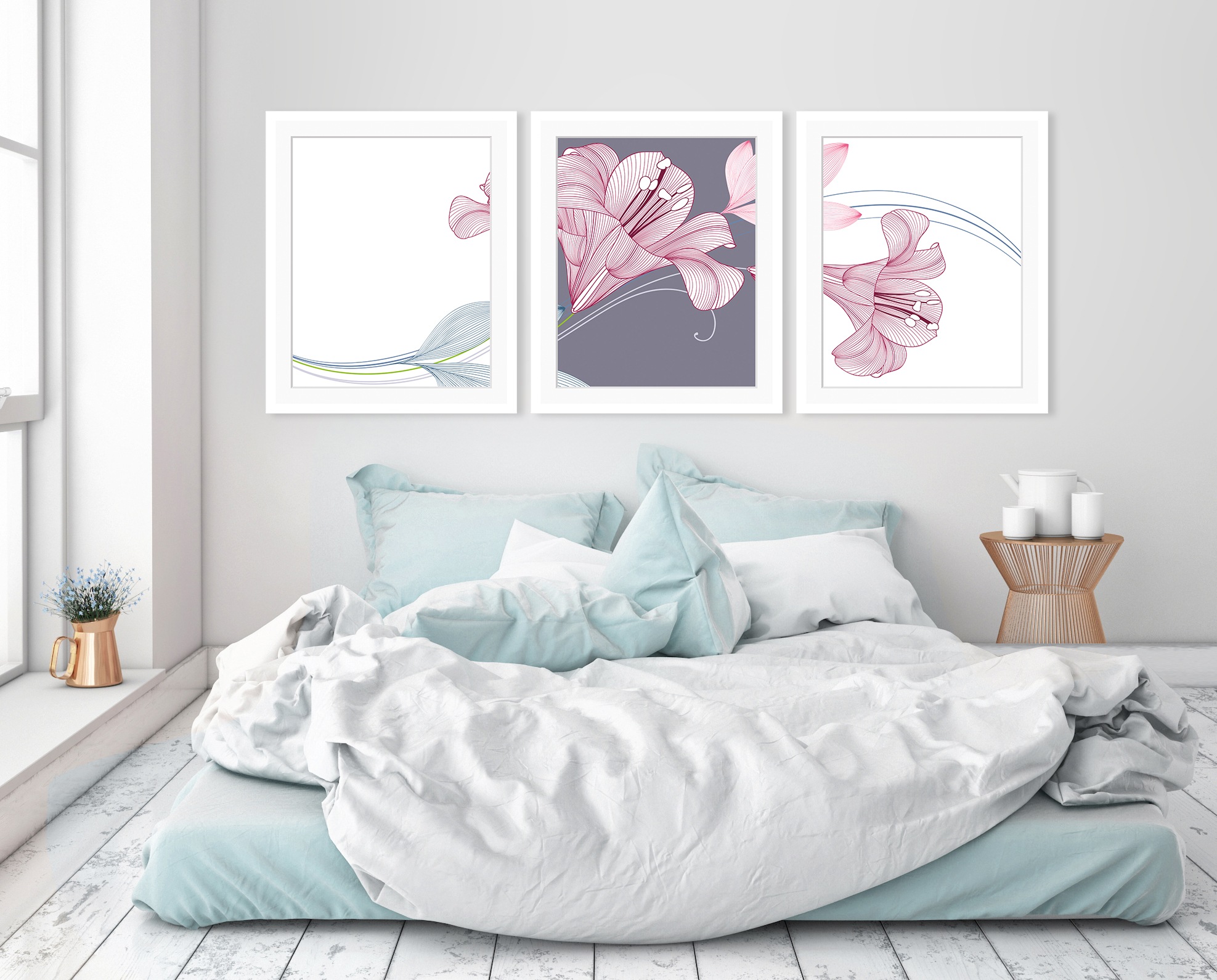 queence Bild »Alma«, Blumen, (Set), Blumen, gerahmt günstig online kaufen
