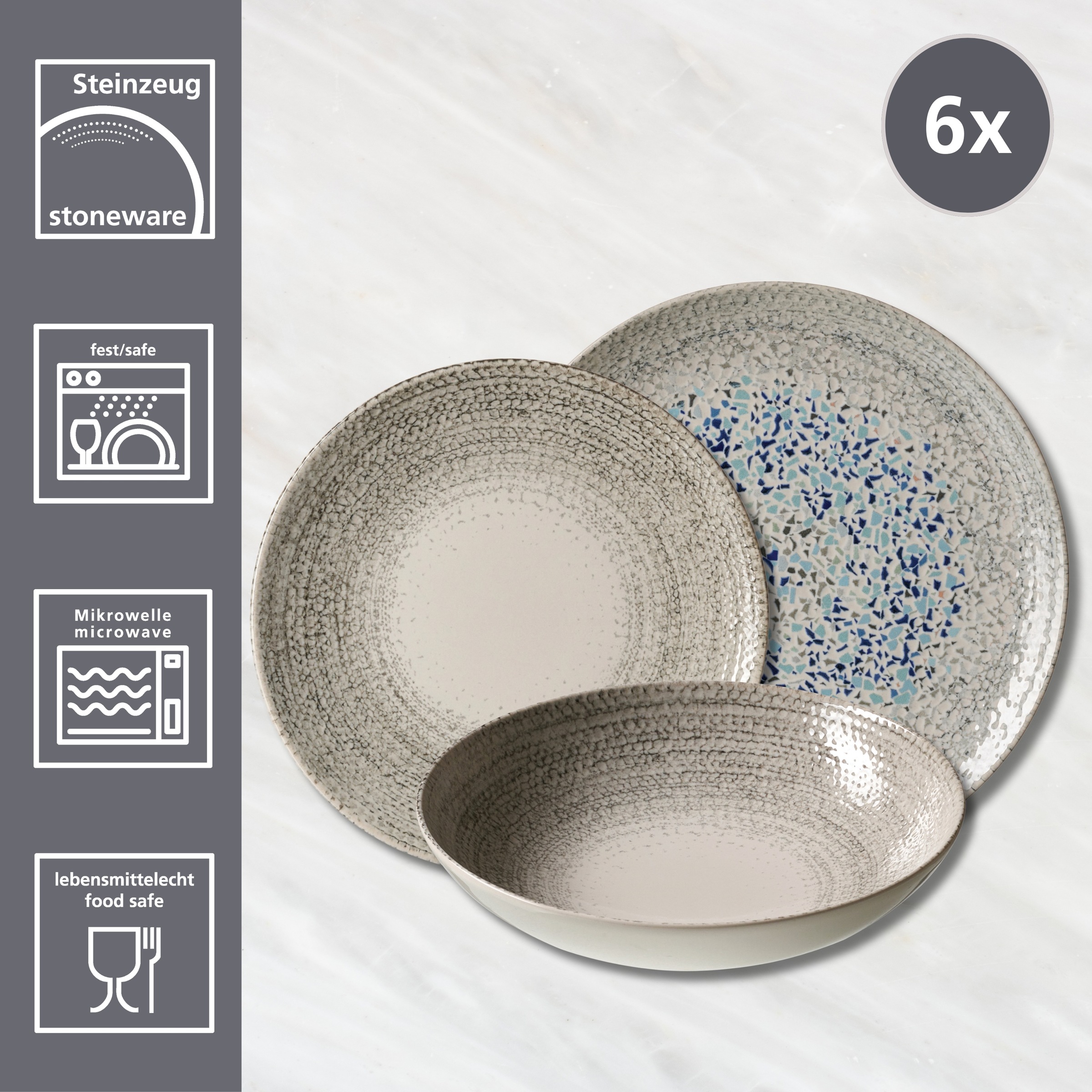 Ritzenhoff & Breker Tafelservice »Rimini«, (Set, 18 tlg.), aus Steinzeug fü günstig online kaufen