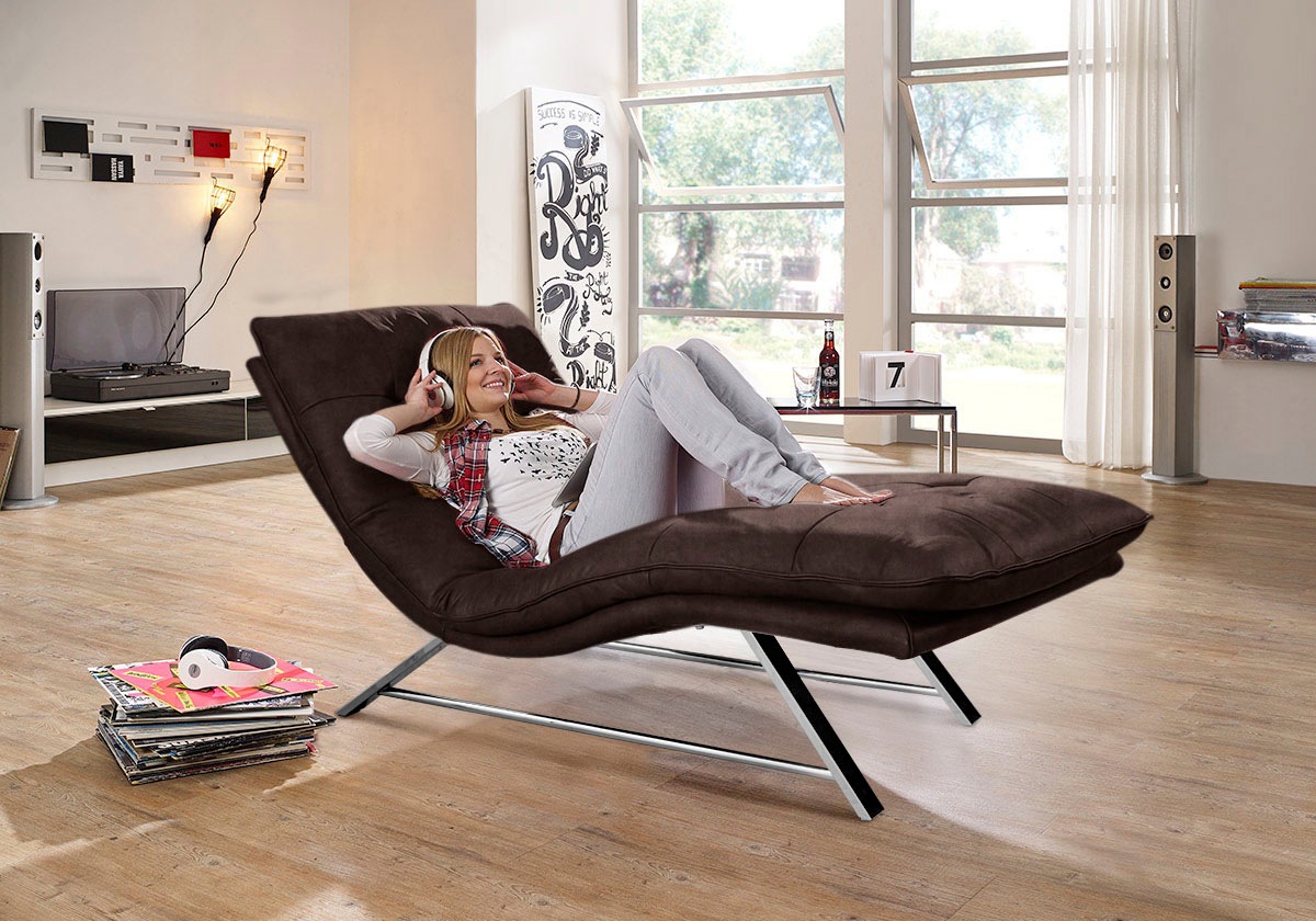 W.SCHILLIG Relaxliege »daily dreams«, in Waffelkissen-Optik, wahlweise mit Motor, Kufengestell, in 2 Breiten