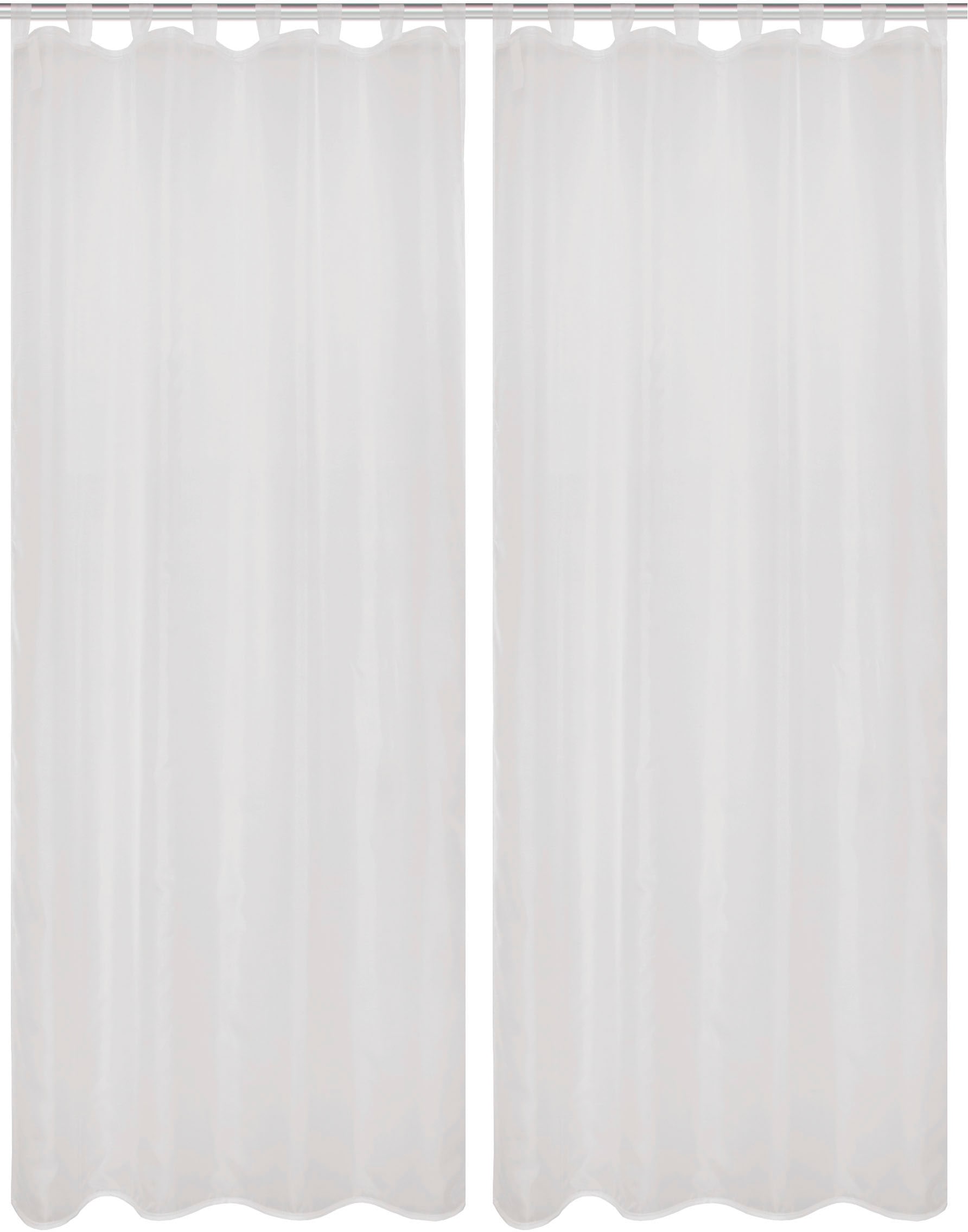 HOME WOHNIDEEN Vorhang »NESSI 2er Pack«, (2 St.), Uni, Voile, transparent, Schlaufen inkl. Zugband, 2er Pack