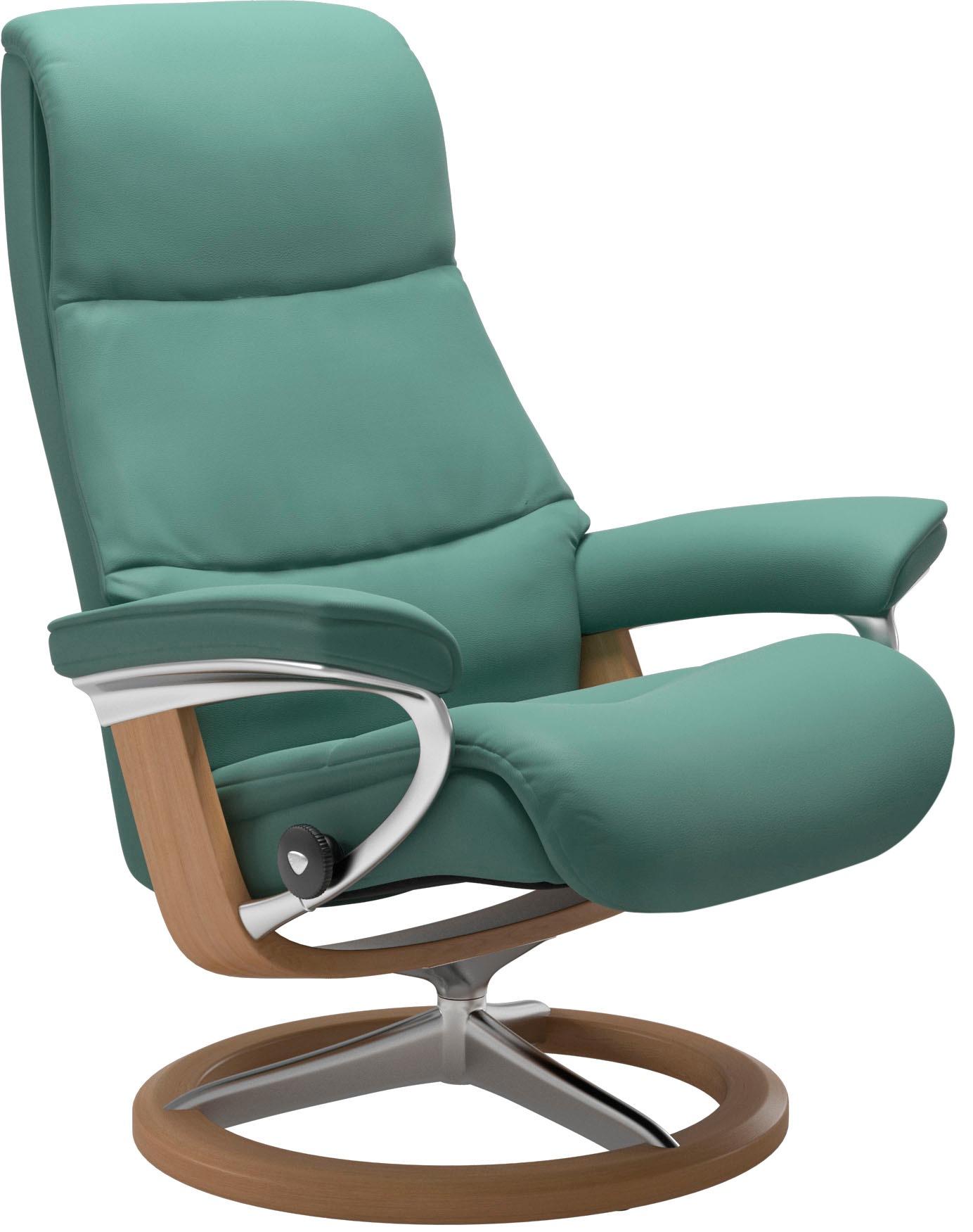 Stressless® Relaxsessel »View«, (Set, Relaxsessel mit Hocker), mit Signature Base, Größe S,Gestell Eiche