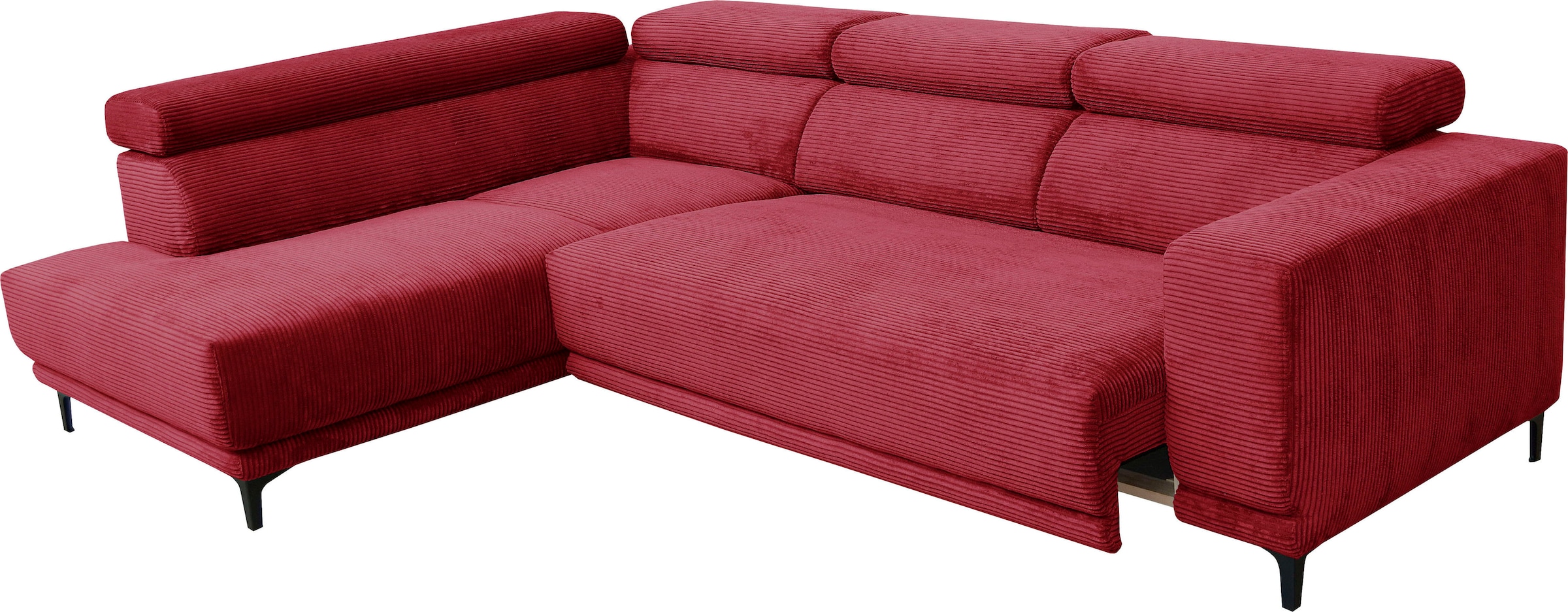 alina Ecksofa »Hikari«, wahlweise mit Sitzvorzug, in modernem Cordstoff, Breite 276 cm
