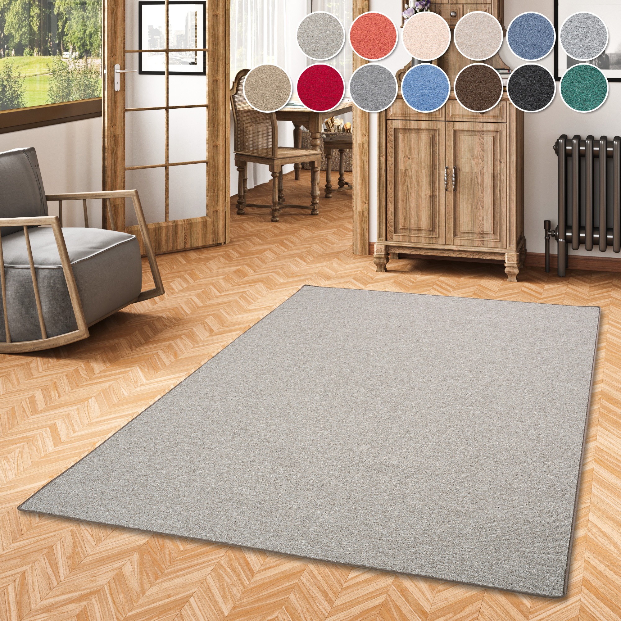 my home Teppich »Fortis, Schlinge, Made in Netherlands«, rechteckig, 5 mm H günstig online kaufen