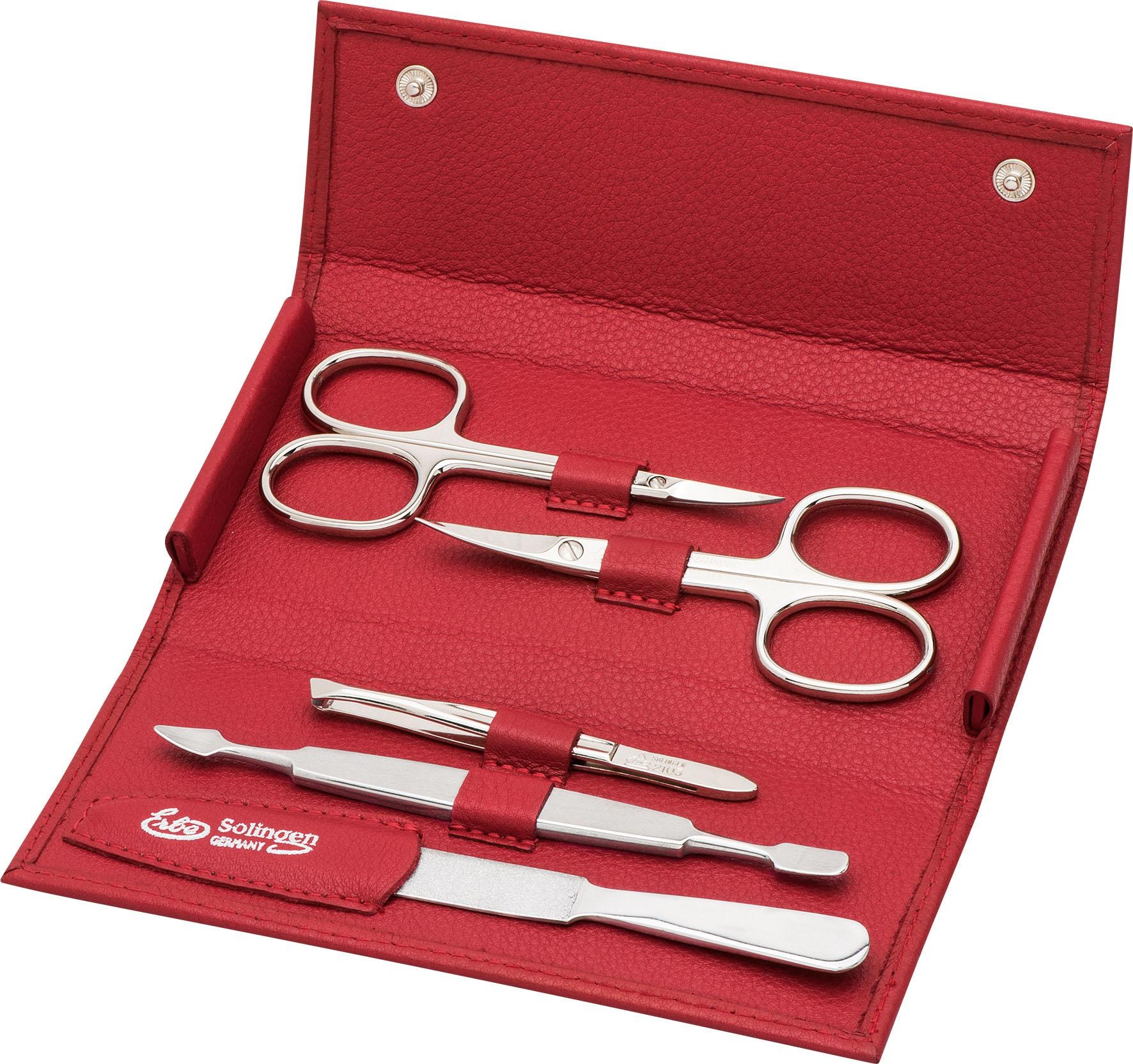 ERBE Maniküre-Etui »Wickel-Lederetui mit Druckknopf« bestückt mit Solinger günstig online kaufen