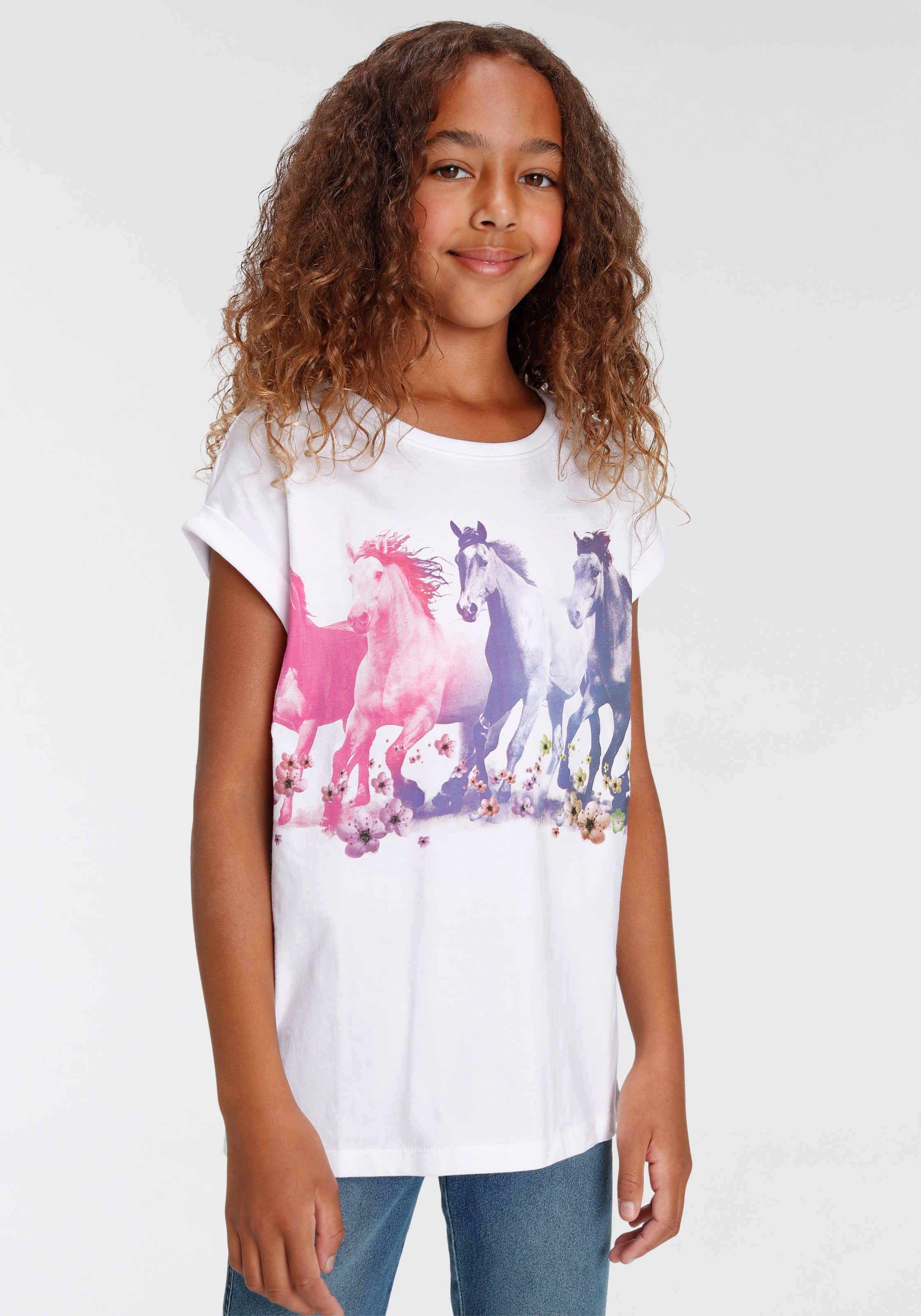 KIDSWORLD T-Shirt »Pferde«, in weiter legerer Form