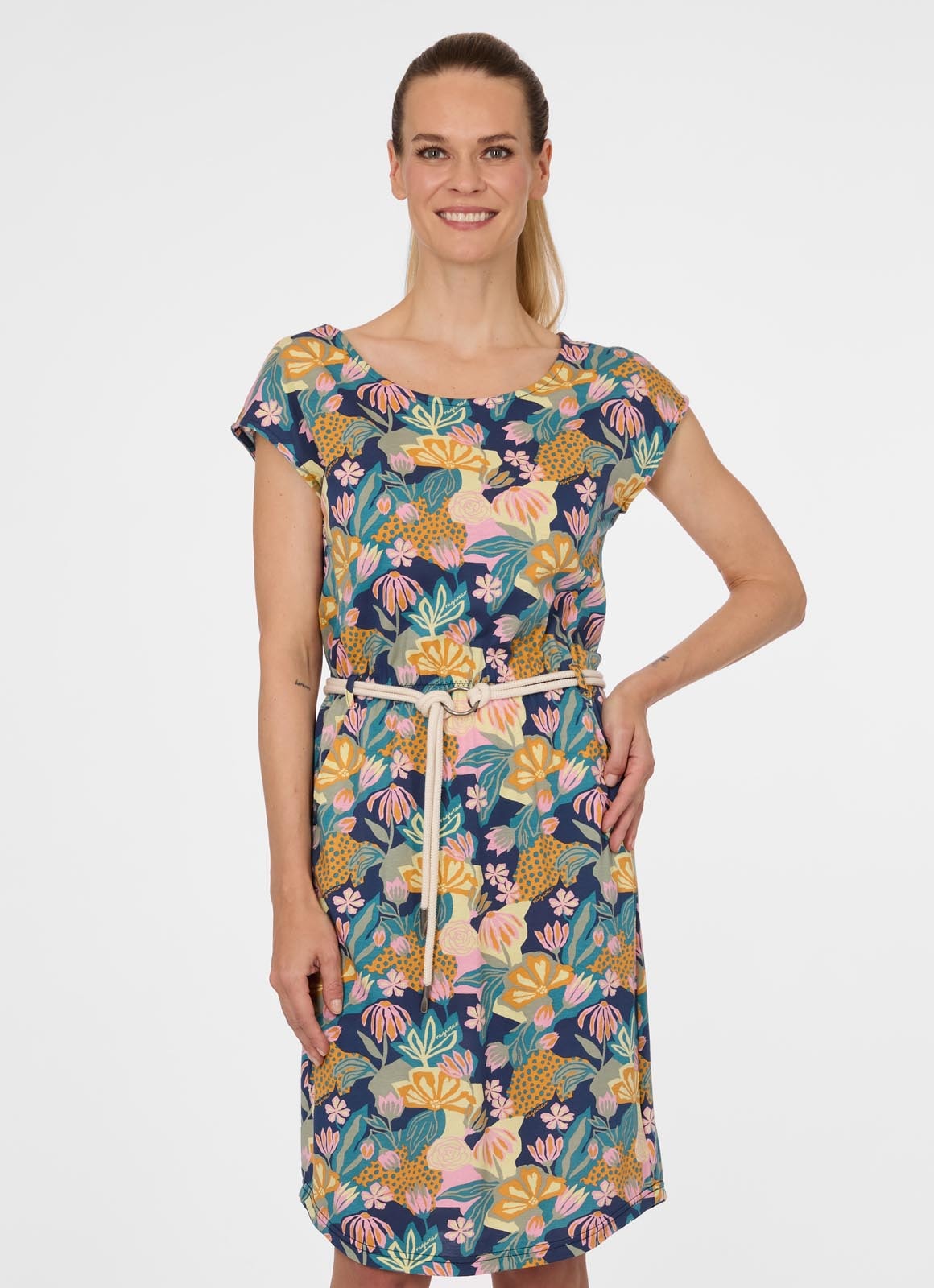 Ragwear Minikleid »LILITHE PRINT« aus Baumwollmischung, normale Passform, Kurzarm