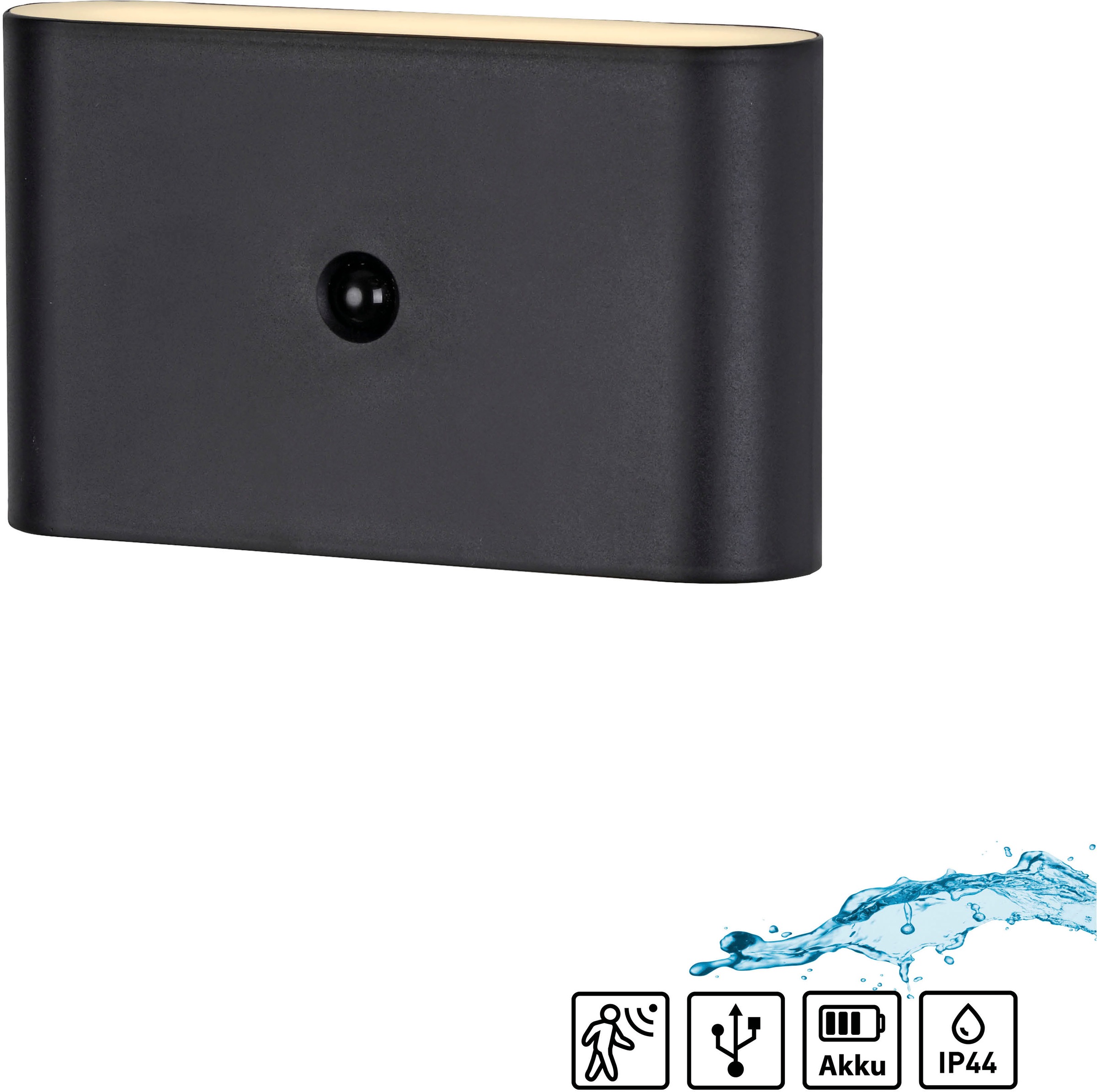 JUST LIGHT LED Wandleuchte »AKKU ZIDDY« LED-Board 1 Stk. Warmweiß Bewegungsmelder, Akkubetrieben, magnetische Befestigung