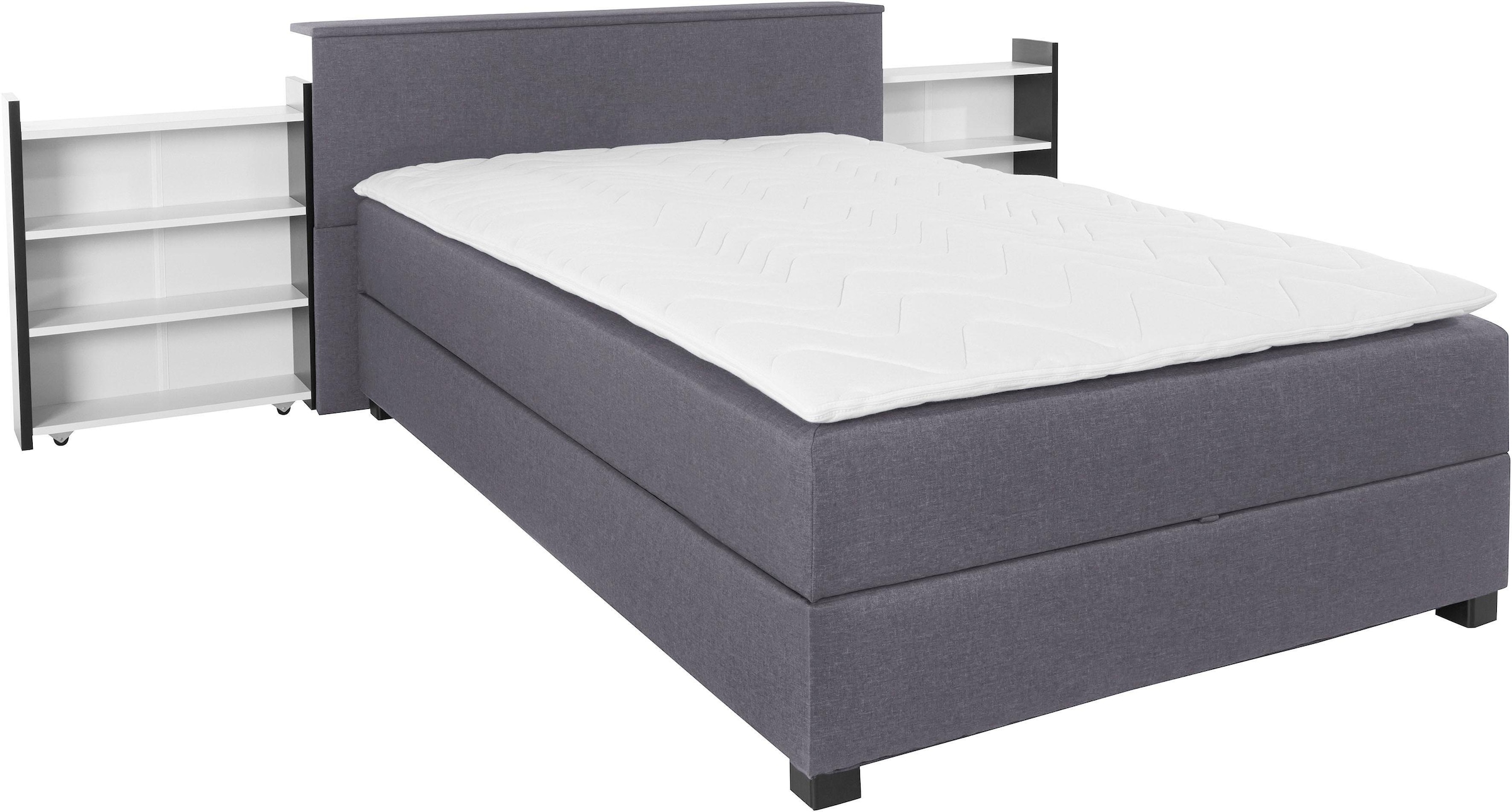 5. Bild von Breckle Northeim Boxspringbett, mit ausziehbarem Regal, Topper und Bettkasten
