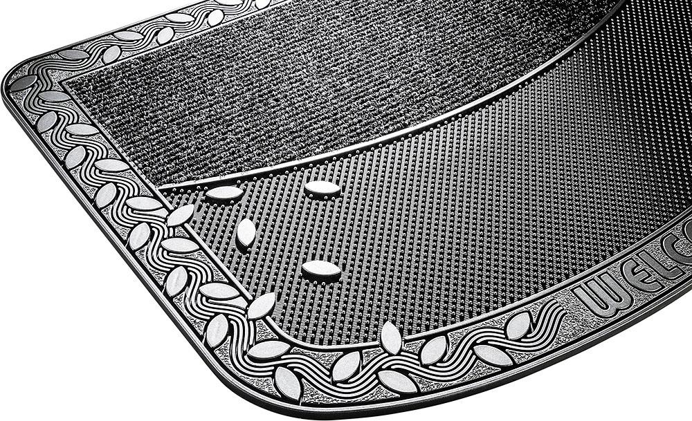 Home2Fashion Fußmatte »TC Clean Leaves«, rechteckig, 8 mm Höhe, Schmutzfangmatte, mit Spruch, robust, In- und Outdoor geeignet