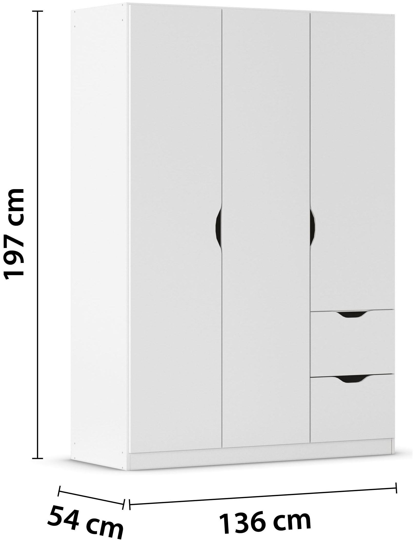 rauch Kleiderschrank »Freising geräumiger Schrank Garderobe Schlafzimmerschrank« in 2 Breiten erhältlich TOP ANGEBOT !,  mit Griffmulden und Schubkästen OTTO´s Chois TOP PRODUKT