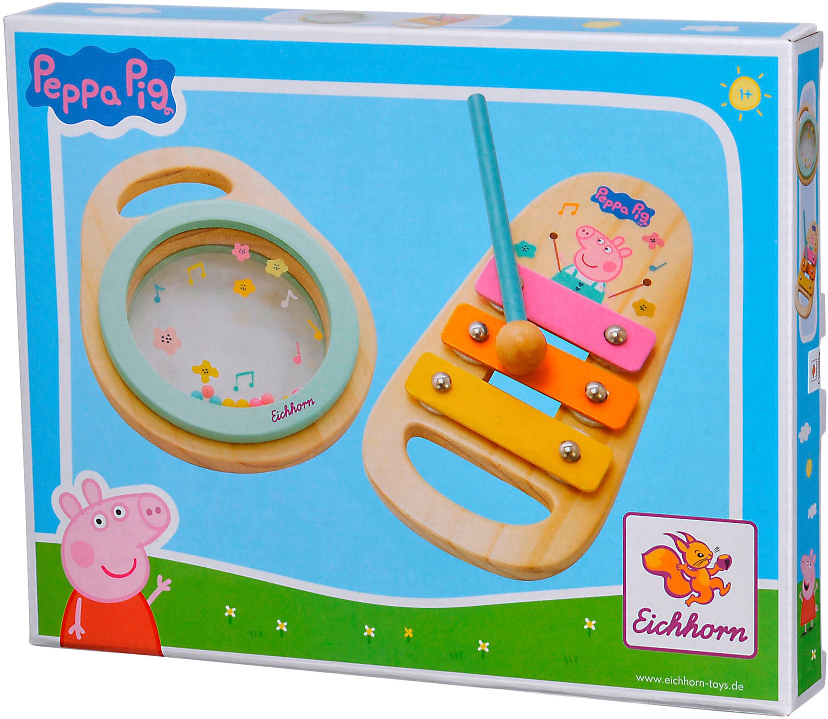 Eichhorn Spielzeug-Musikinstrument »Peppa Pig Holz-Musikset, 2-tlg.«, (Set, 2 tlg.)