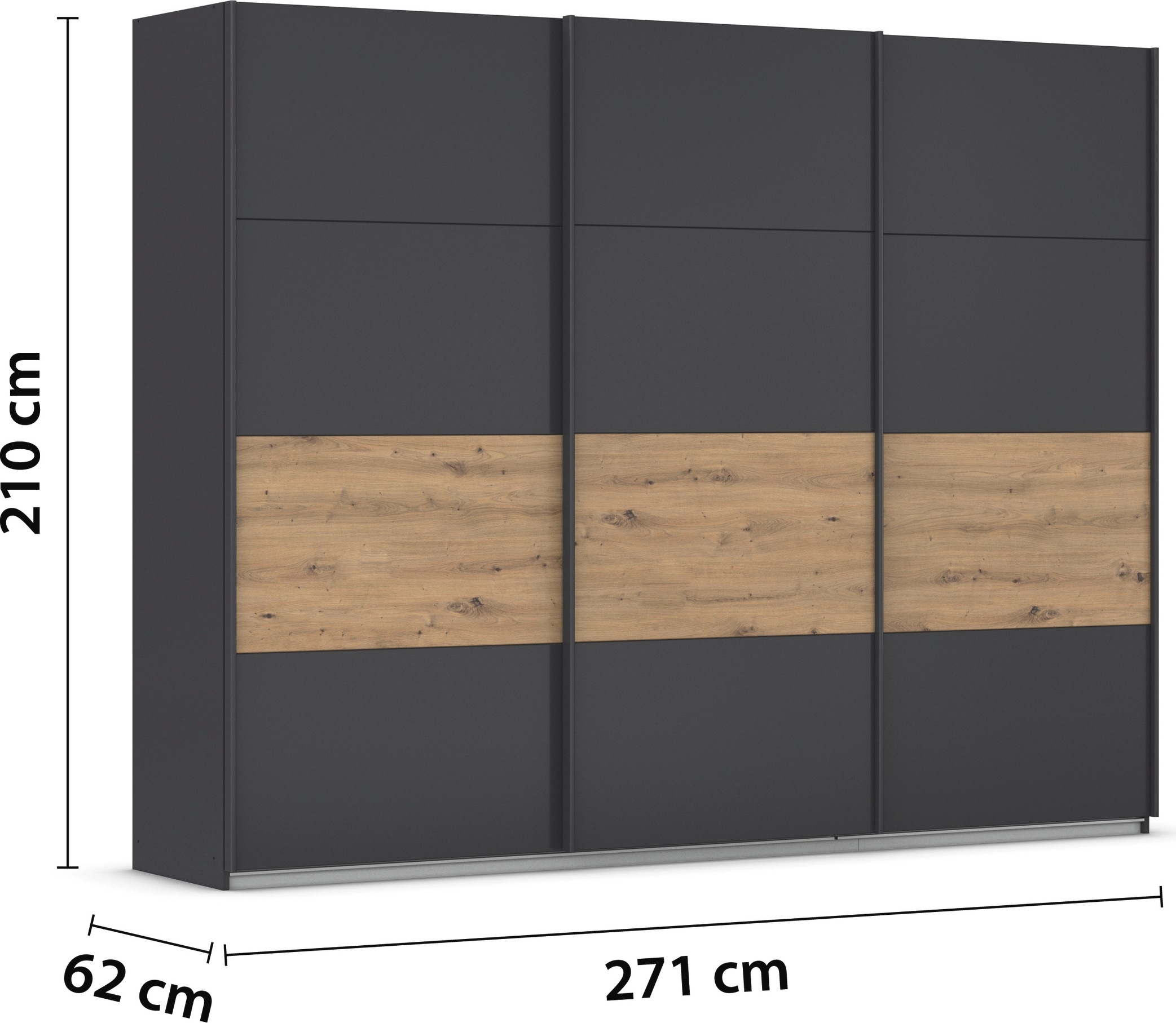 rauch Schwebetürenschrank »Schwebetürenschrank Kleiderschrank Schrank Garderobe CORTONA«, inkl. Inneneinteilung, 2 Stoffboxen und zusätzlichen Einlegeböden