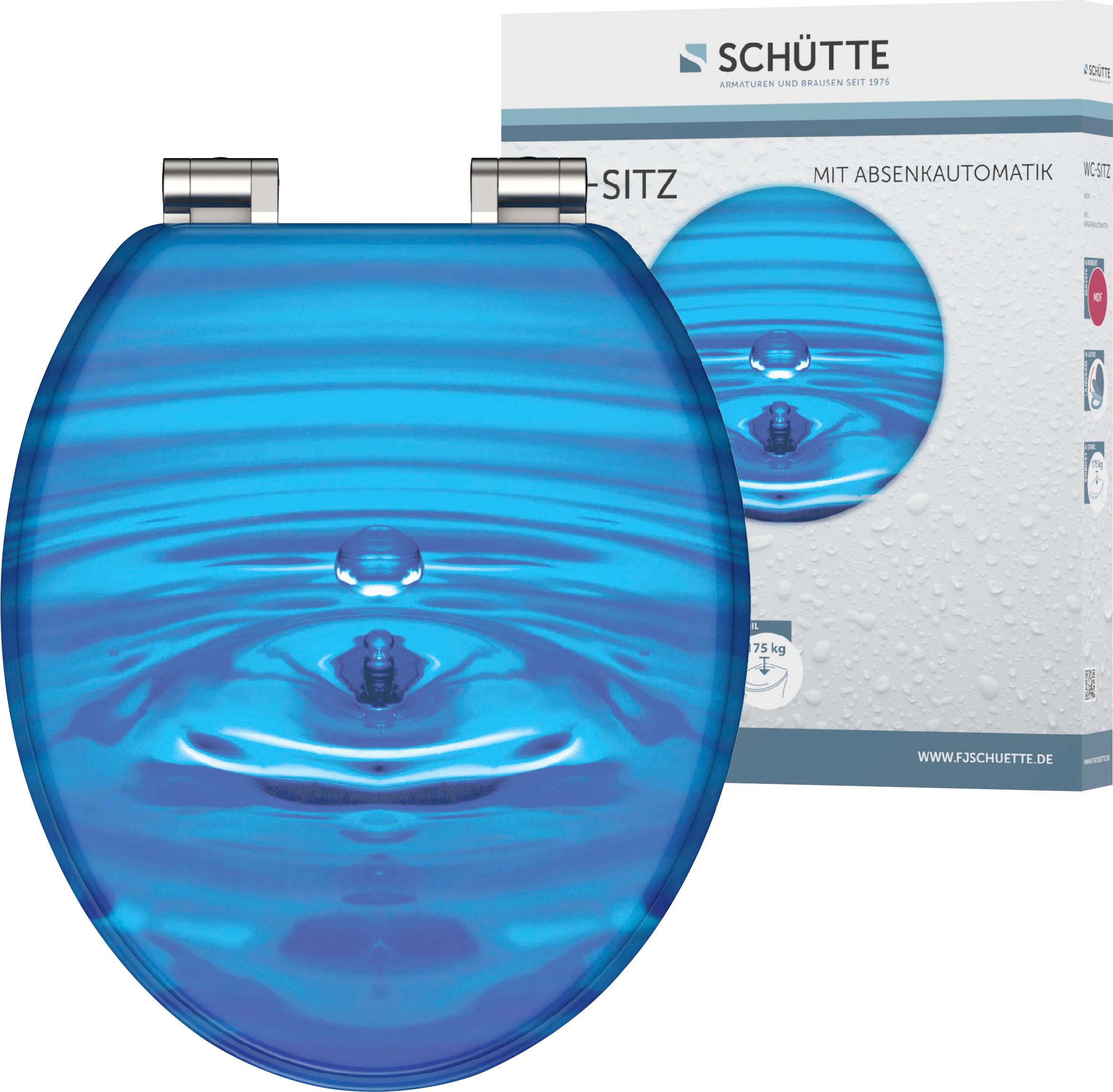 SCHÜTTE WC-Sitz »Blue Drop« mit Absenkautomatik und Holzkern, MDF blau