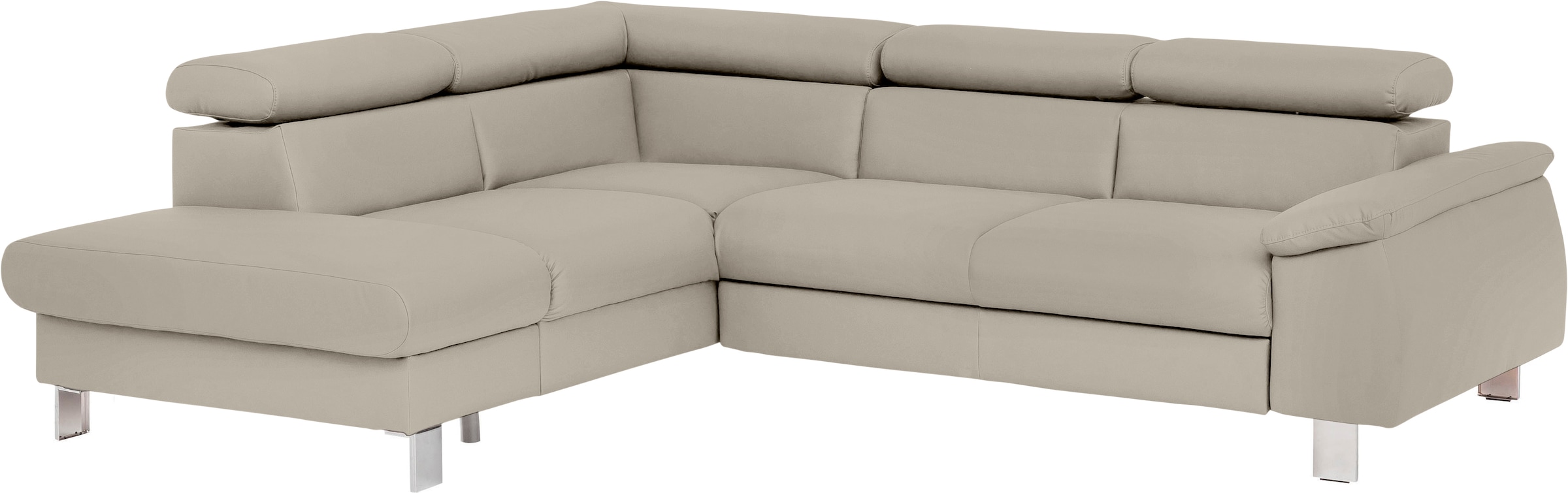COTTA Ecksofa »Komaris L-Form, B: 249 cm« mit Kopfteilverstellung, optional günstig online kaufen