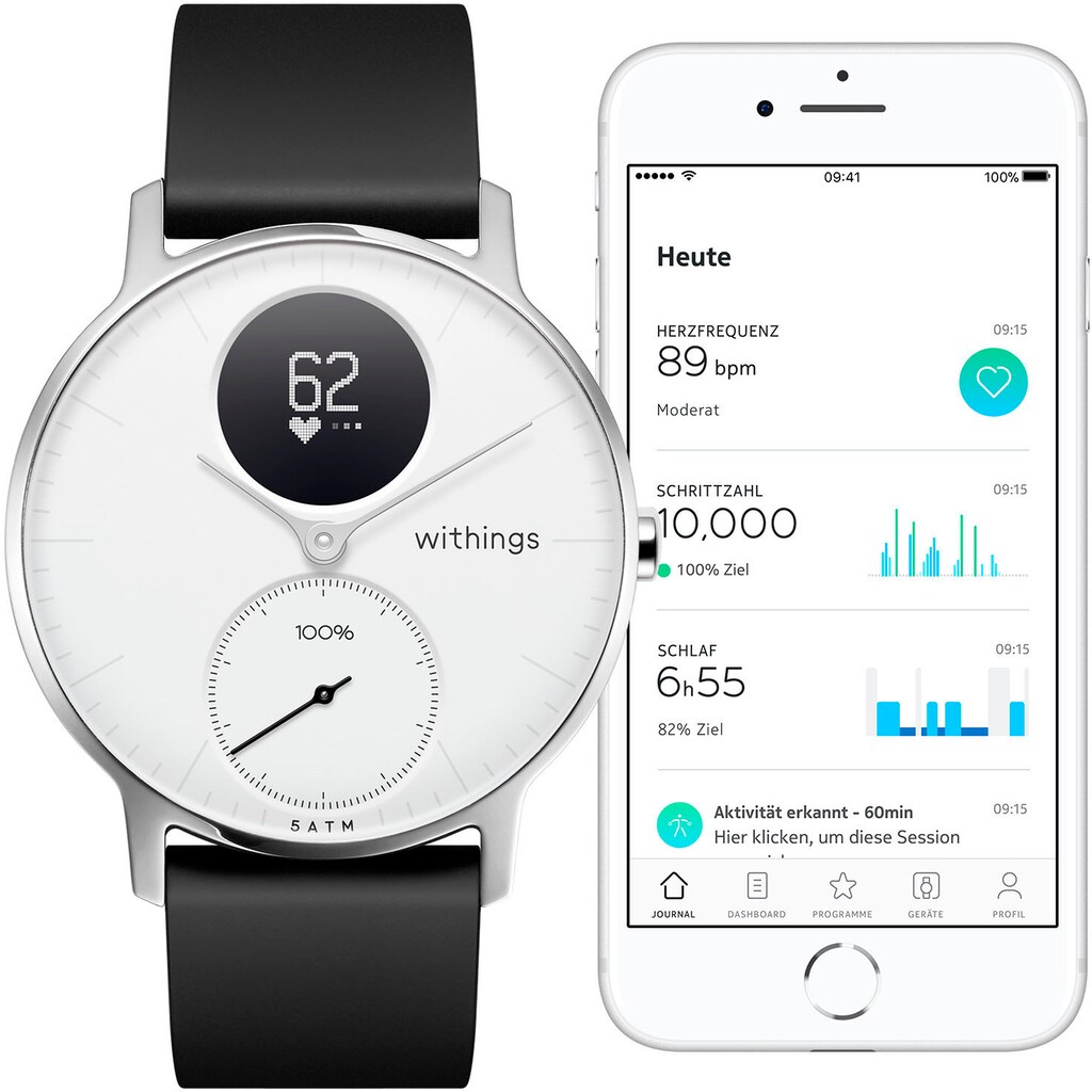 Withings Fitnessuhr »Activité STEEL HR (36 mm)«