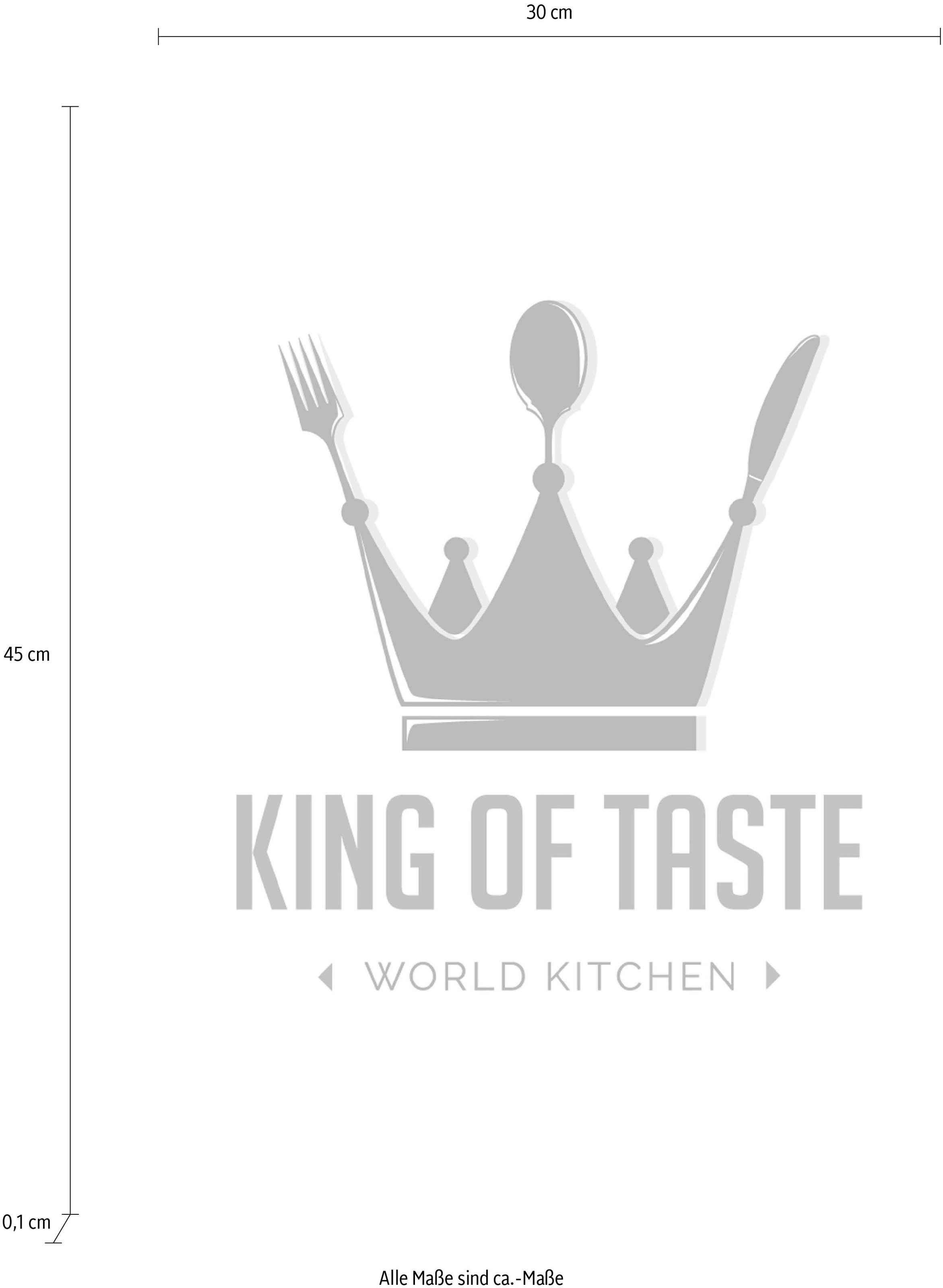 queence Wanddekoobjekt »KING OF TASTE«, Stahlschild, Blechschild, Spruch, Witzig, Wanddeko, retro, 20x30cm