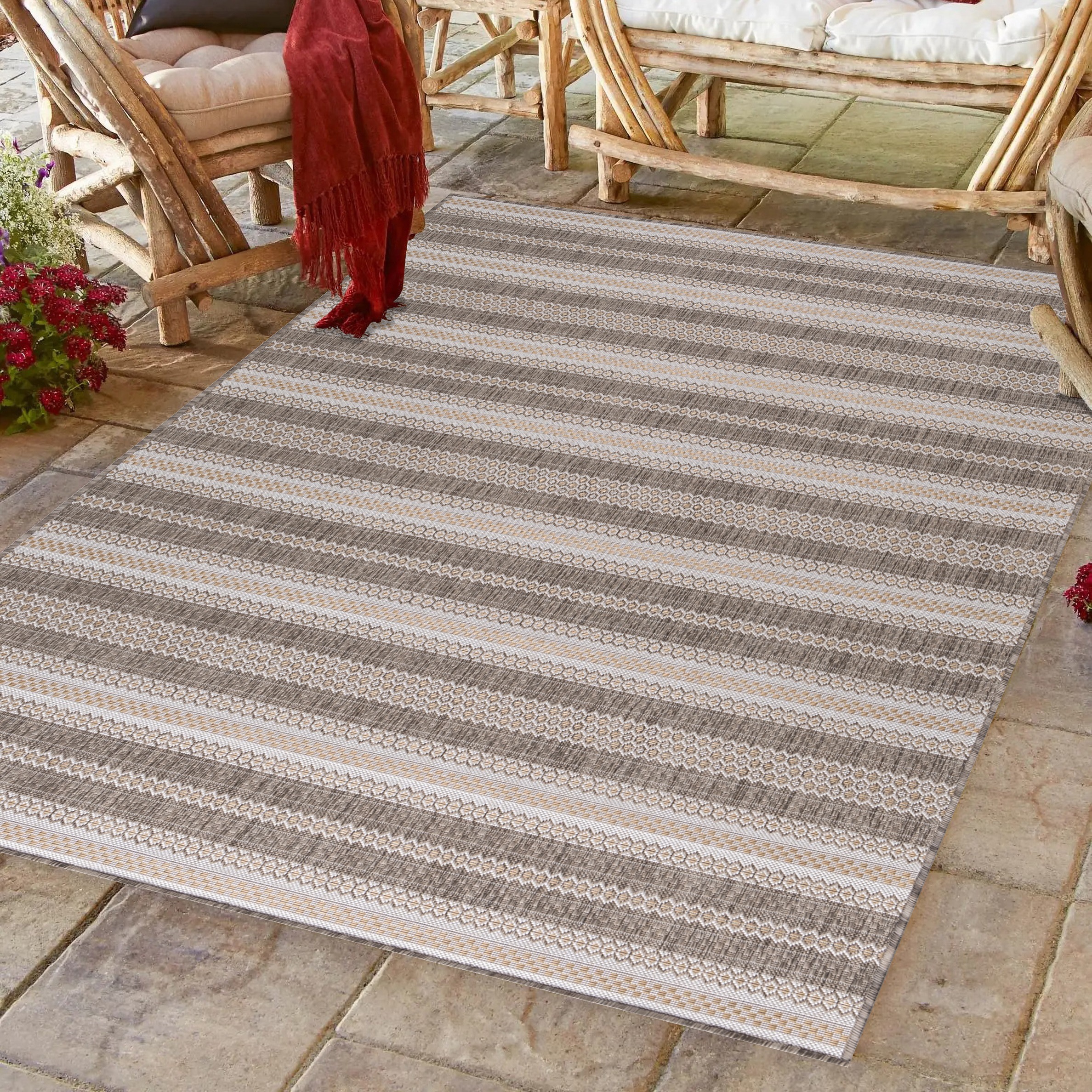 Ayyildiz Teppiche Outdoorteppich »SUNNY 4411«, rechteckig, 5 mm Höhe, Läufe günstig online kaufen