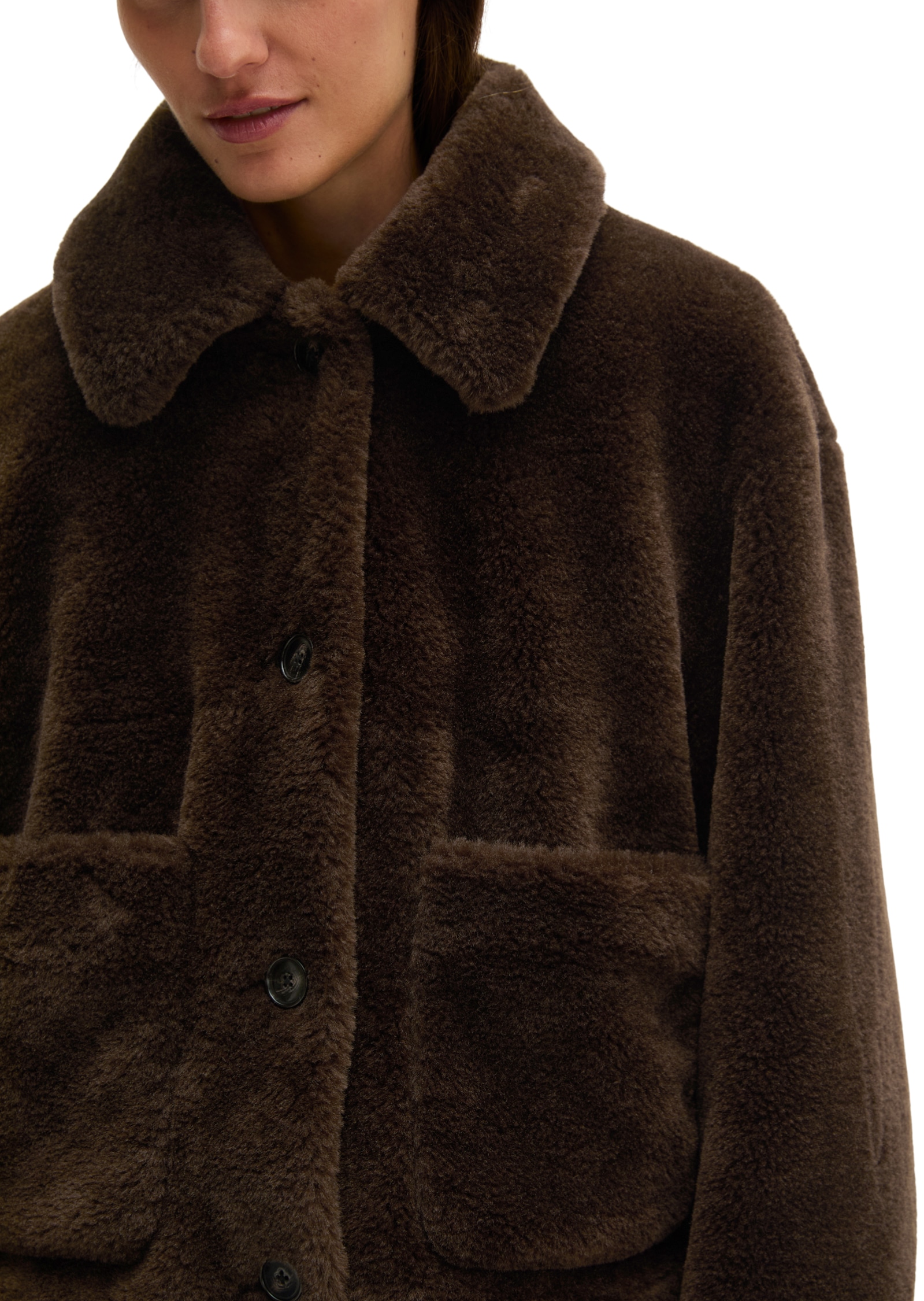Marc O'Polo Plüschjacke Teddyplüsch regular aus recyceltem Polyester