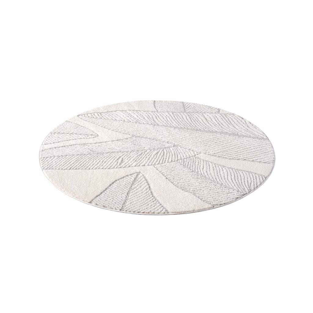 Carpet City Teppich »LOUNGE 0629«, rund, 15 mm Höhe, Kurzflor-Teppich Modern, Hoch-Tief-Struktur, Wohnzimmer, Schlafzimmer