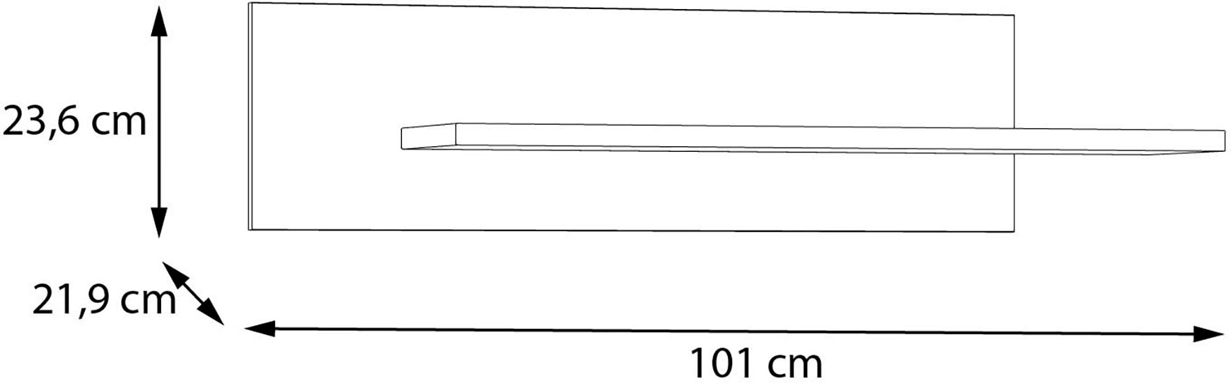 FORTE Wandregal »Wandboard«, (B/H/T 101/23,6/21,9 cm), vielseitig einsetzbar, einfache Montage