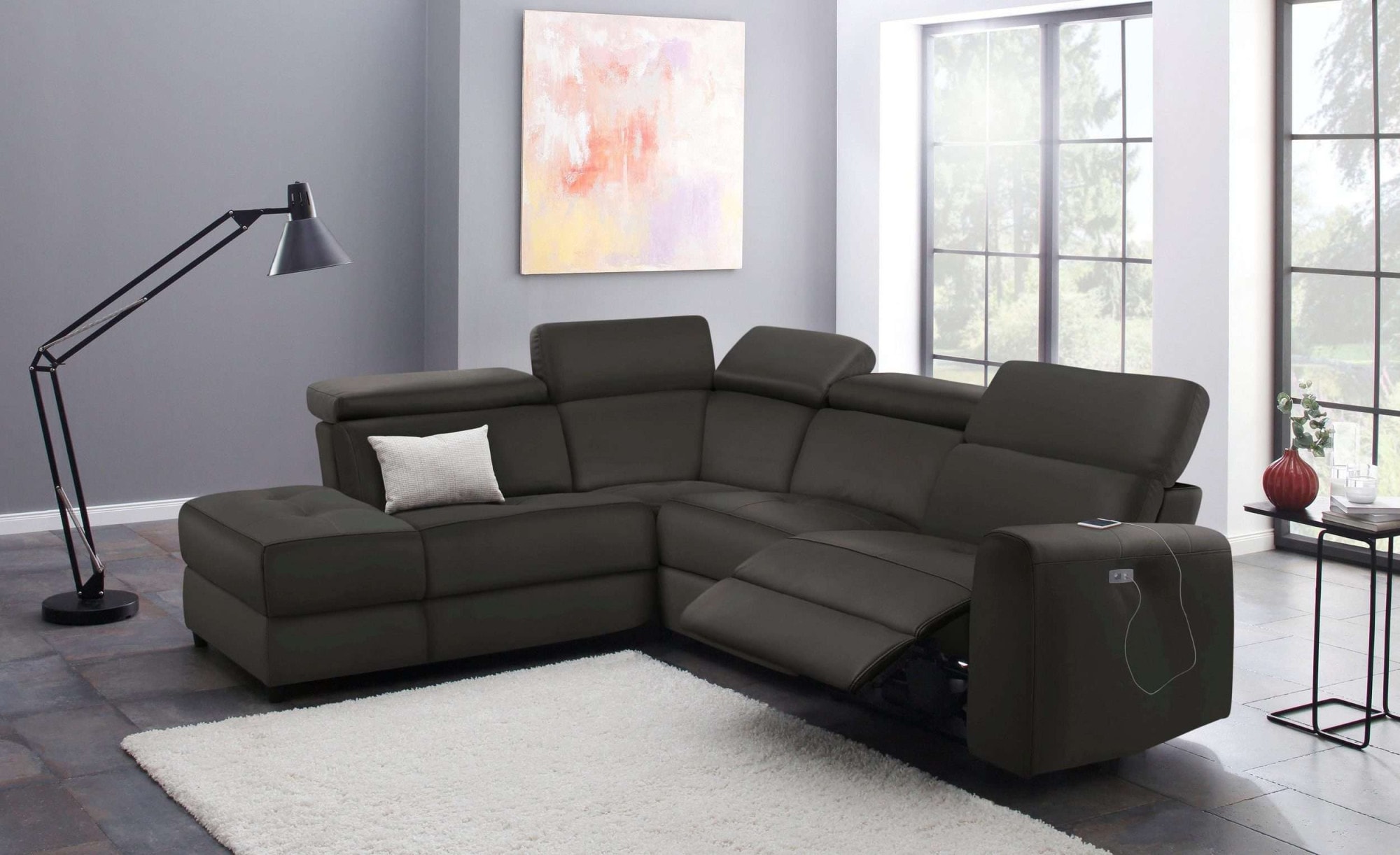 Home affaire Ecksofa »Sentrano, L-Form,«, 273 cm, man. o. elektr. Relaxfunktion und USB/Kopfverstellung