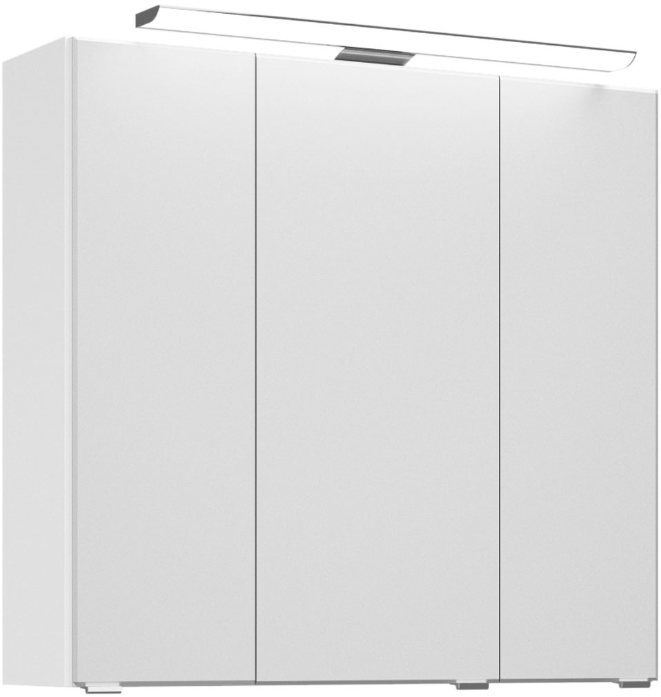 Saphir Badmöbel-Set »Badmöbel-Set Trentino 4-tlg Mineralmarmorwaschtisch,LED-Spiegelschrank«, (5 St.), Badezimmer-Set mit Midischrank und Unterschrank inkl. Türdämpfer