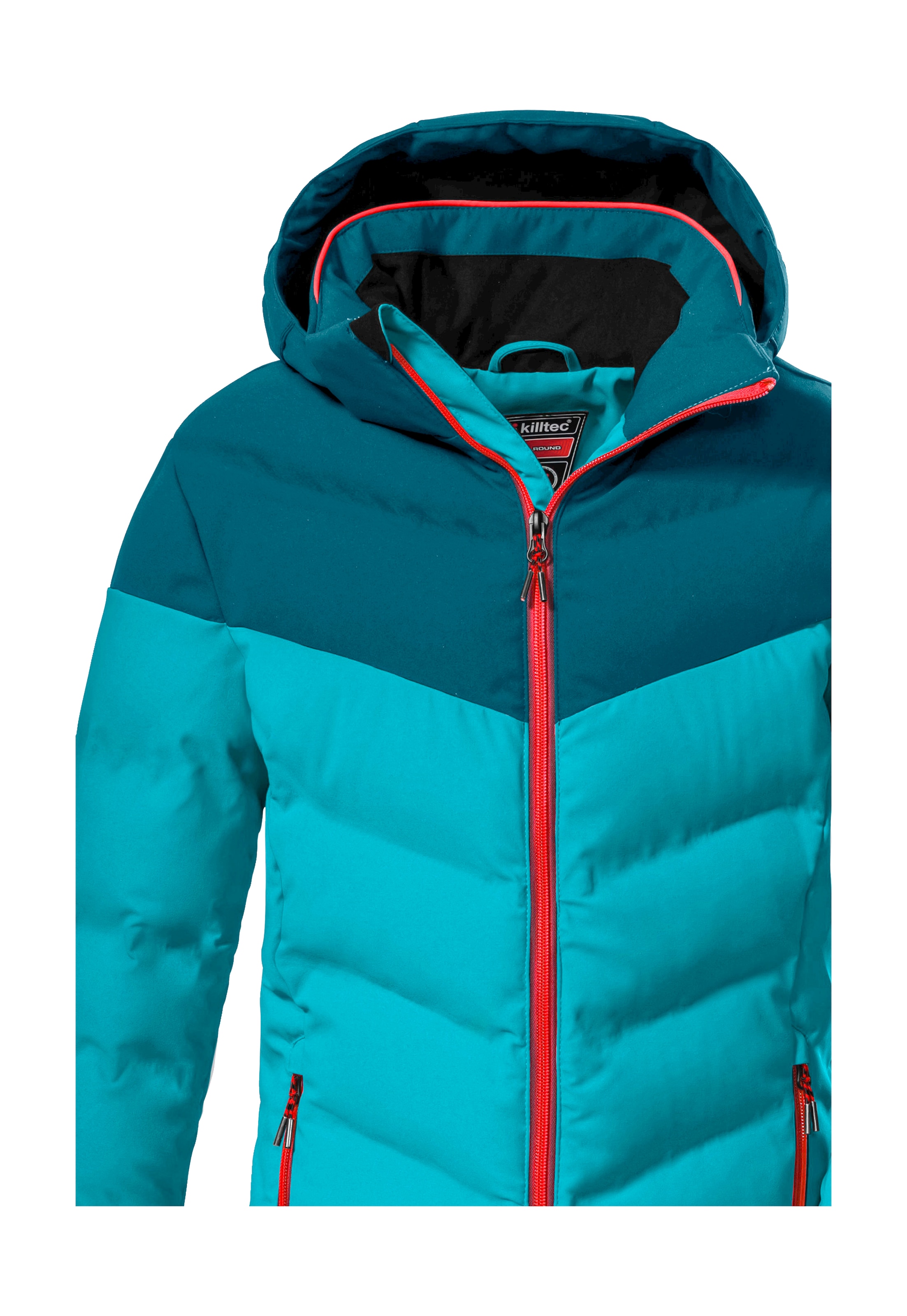 Killtec Skijacke »KSW 157 GRLS SKI QLTD JCKT«, Wasserabweisende, winddichte Winterjacke mit abnehmbarer Kapuze