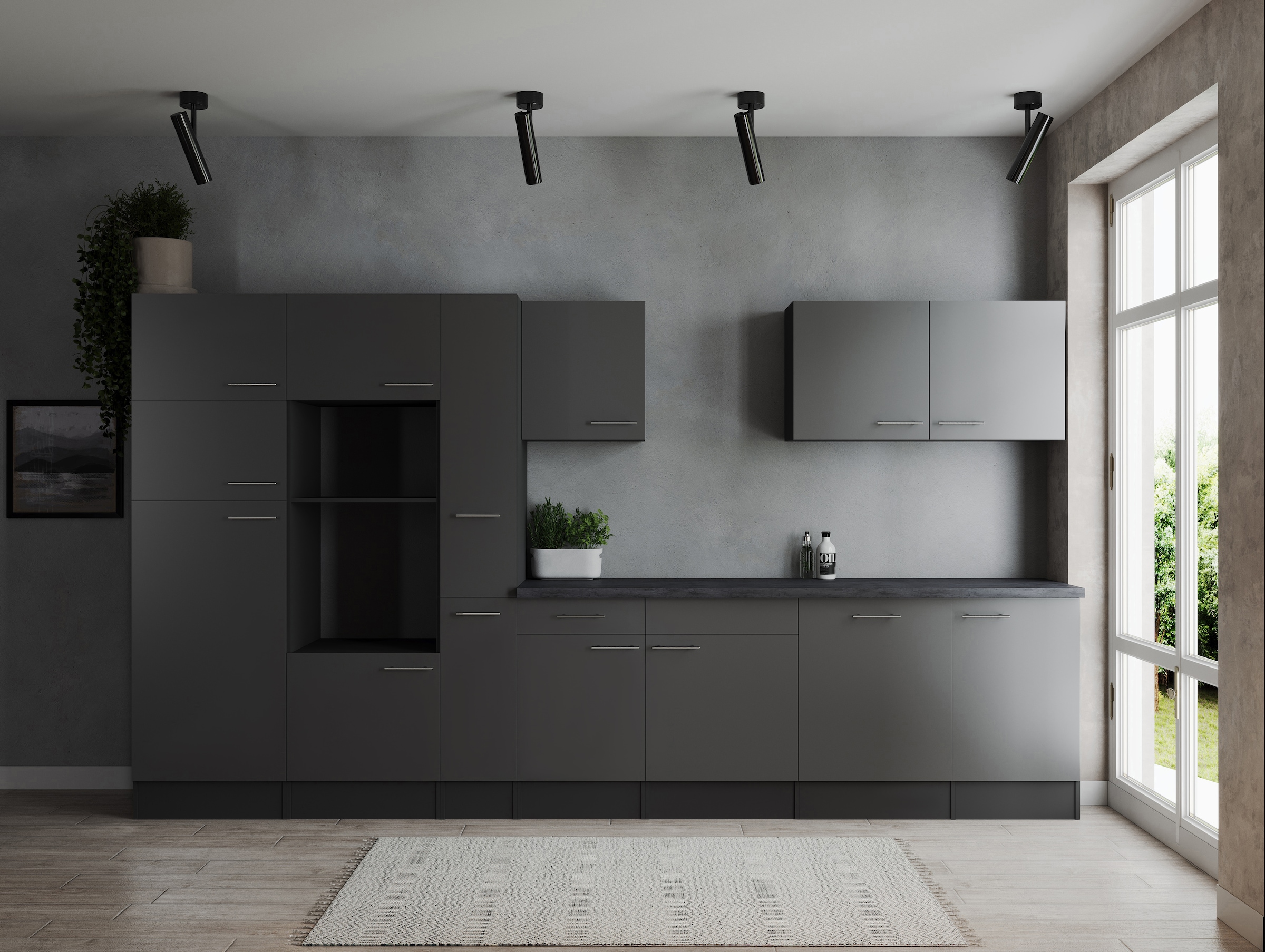 RESPEKTA Küchenzeile »Oliver« Breite 370 cm, 90 cm Arbeitshöhe, in exklusiver Konfiguration für OTTO