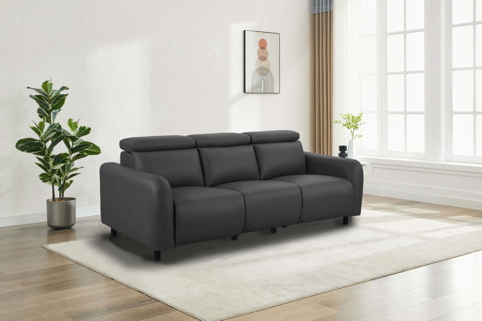 Home affaire 3-Sitzer »SKAANE Kunstleder, Sofa mit manueller-u. elektrischer Relaxfunktion«, Relax-Funktion in 2 Sitzen, Kopfteilverstellung, Federkernpolsterung