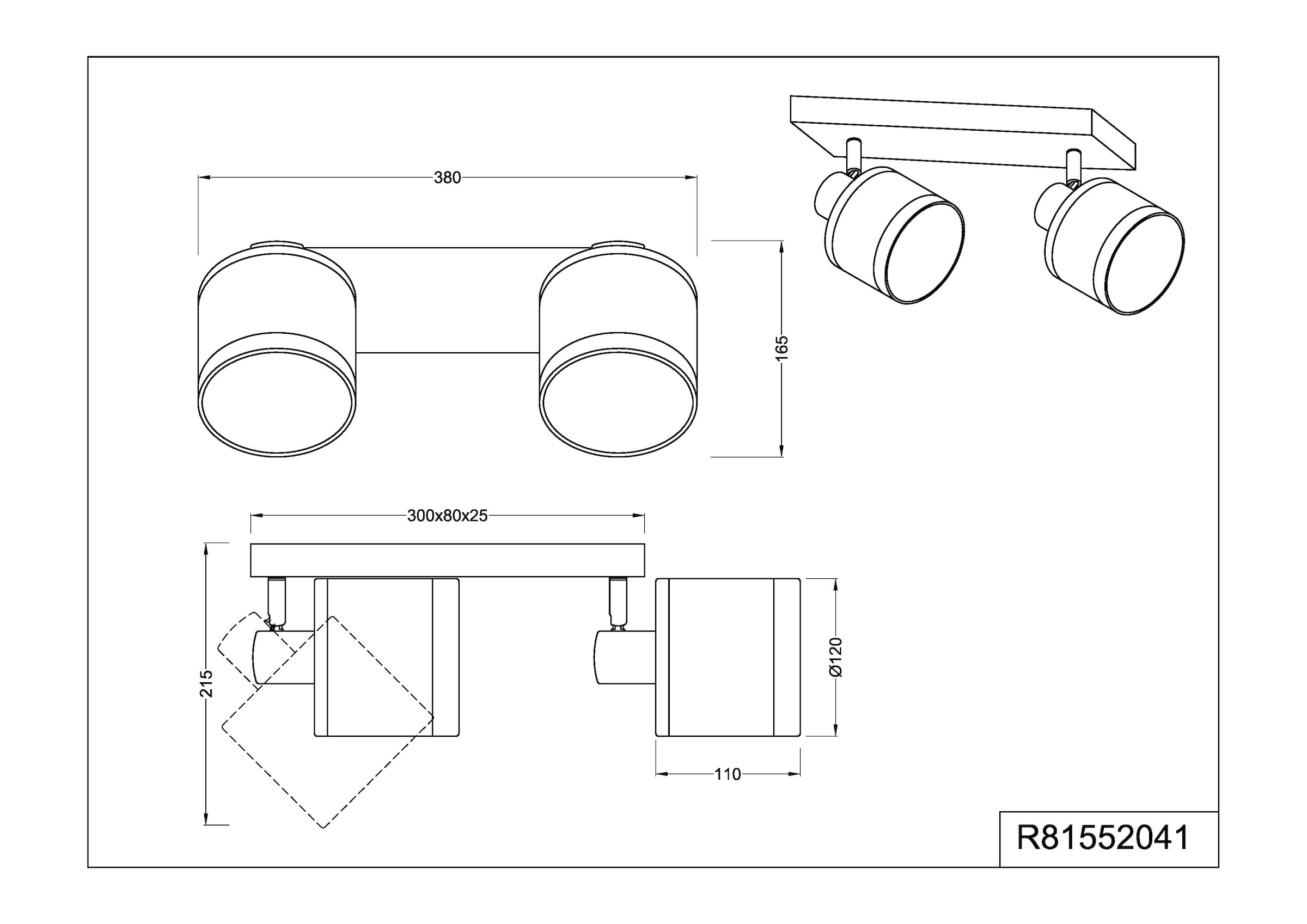 REALITY Leuchten Deckenstrahler »DAVOS, Deckenspot 2-flammig exkl 2xE14 max 10 W Stoffschirm zweifarbig«, 2 flammig, Leuchtmittel E14 | Leuchtmittel wechselbar, Wandspot Deckenspot schwenkbar Leuchtmittel wechselbar Flur Küche