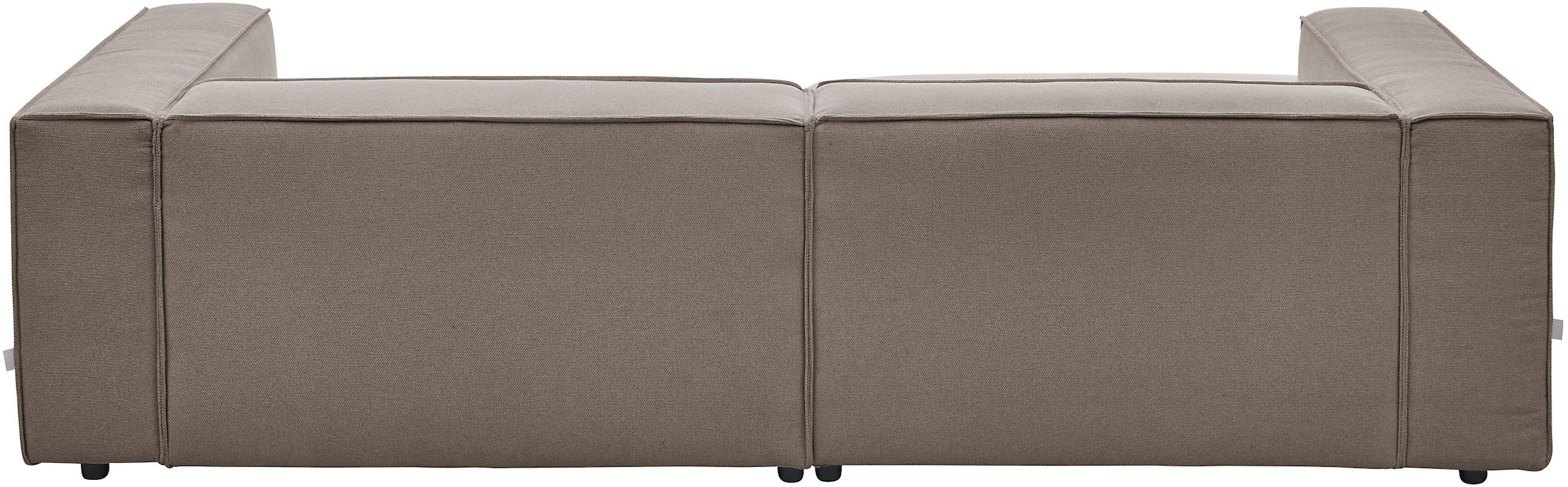 LeGer Home by Lena Gercke Ecksofa »PIARA mit Kedernaht in Cord oder Leinenoptik, moderne Couch in L-Form«, wahlweise Ottomane rechts/links, schwarze Füße, bequemer Sitzkomfort