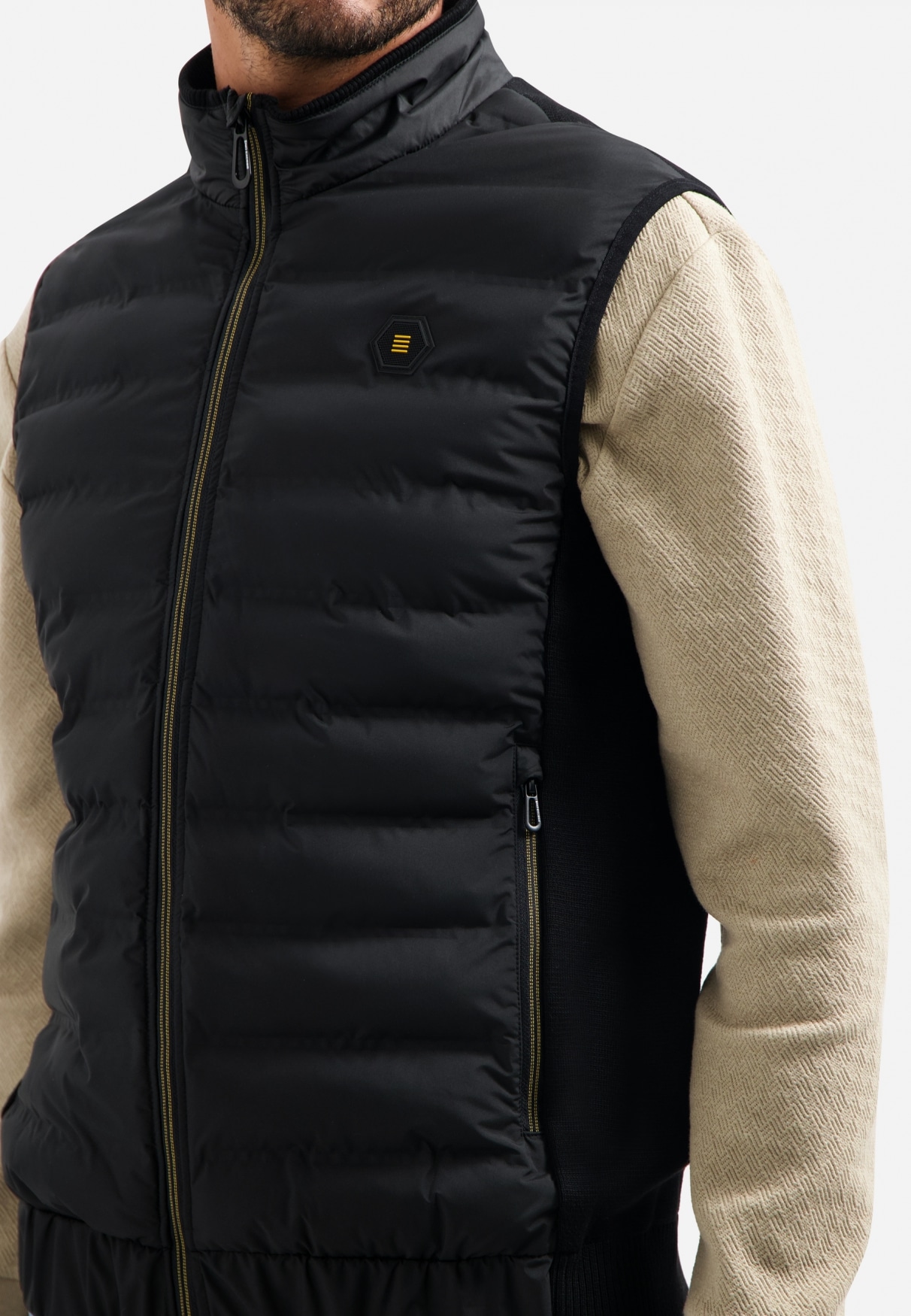 NO EXCESS Steppjacke »No Excess Gesteppte Weste Bodywarmer Padded Sealed Mix With Knit«