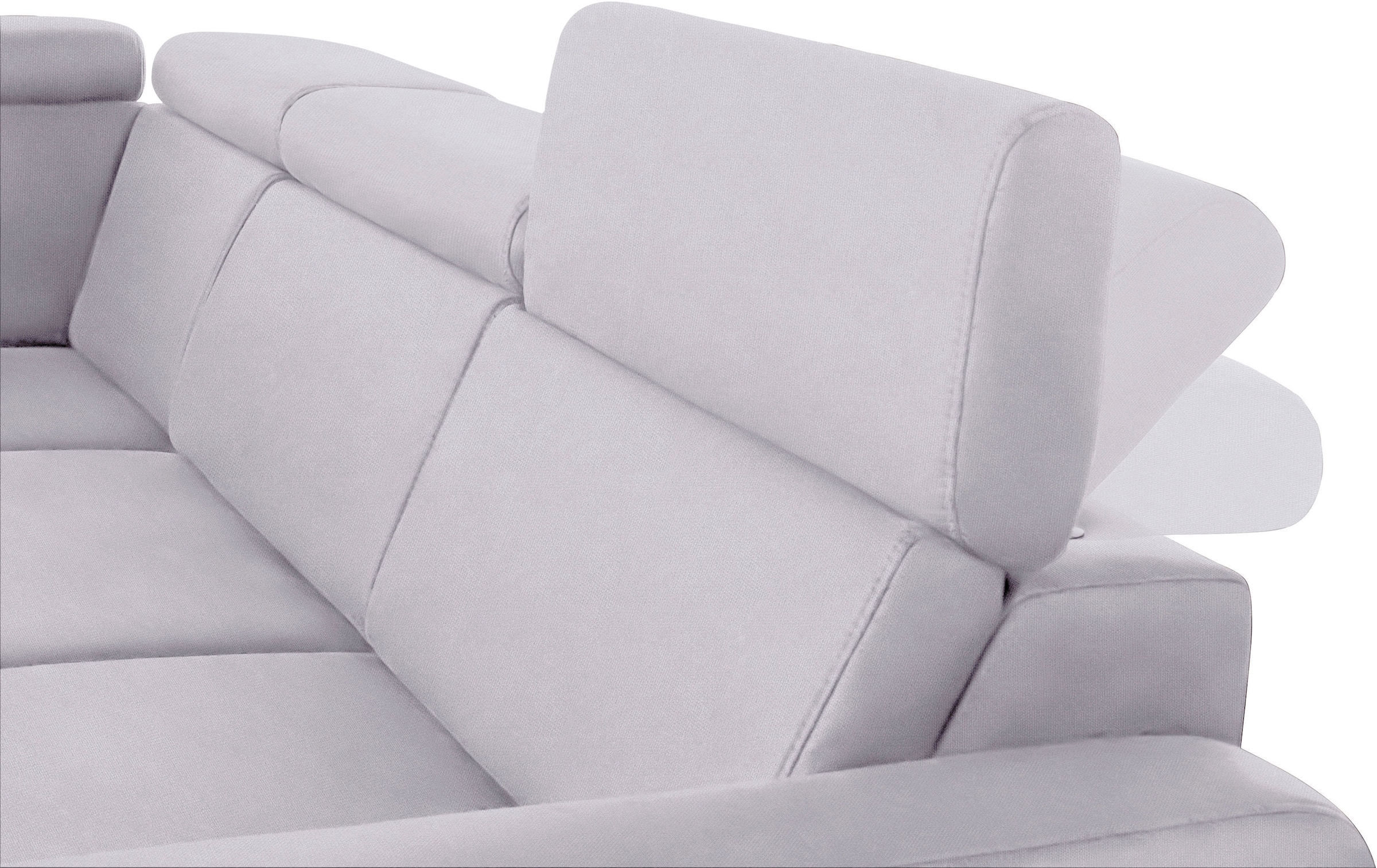 sit&more Ecksofa »Bologna L-Form«, Kopfteilverstellung, wahlweise mit Bettfunktion und Schubkasten