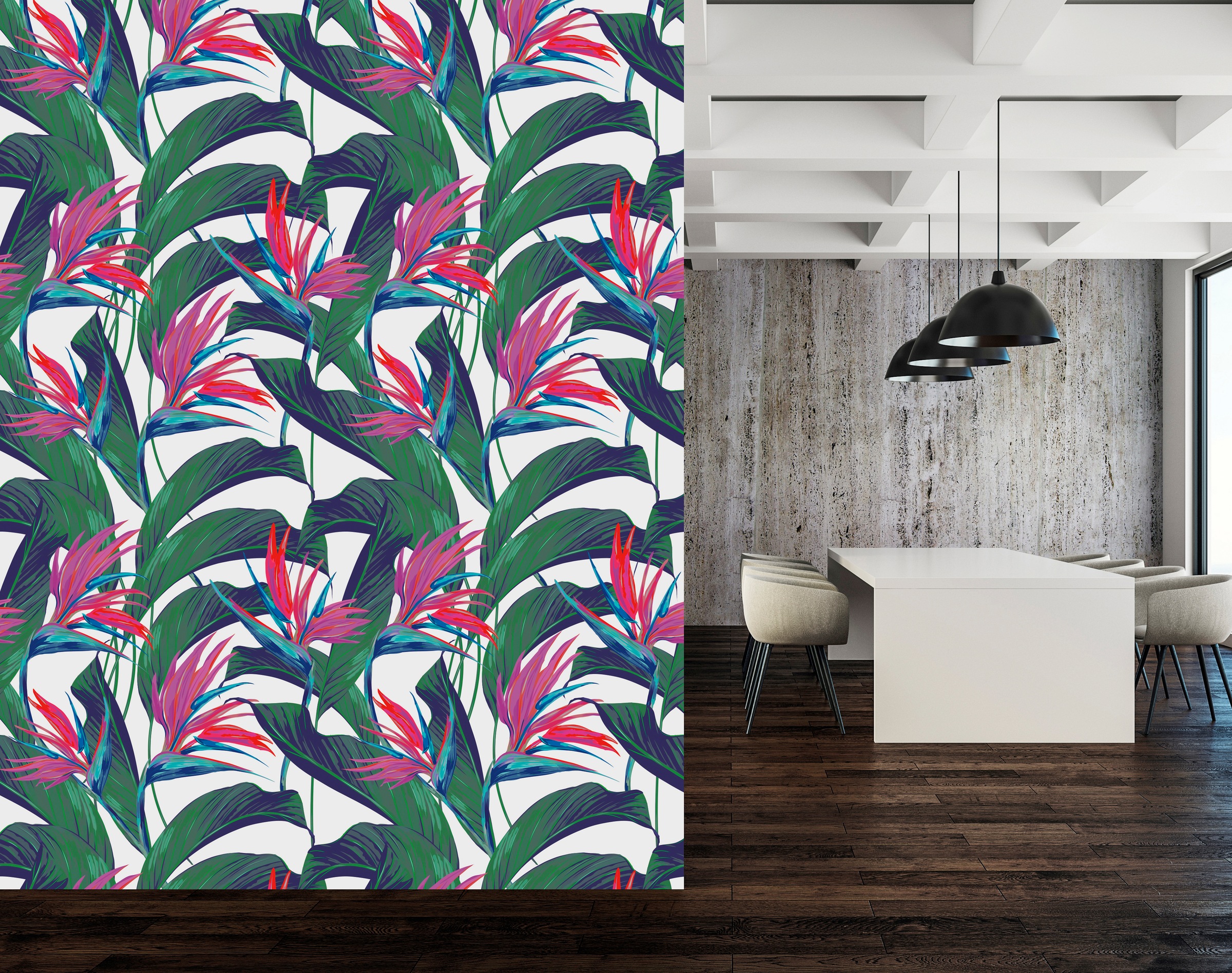 queence Vinyltapete »Ilana« Motiv   bedruckt   botanisch   floral   gemuste günstig online kaufen