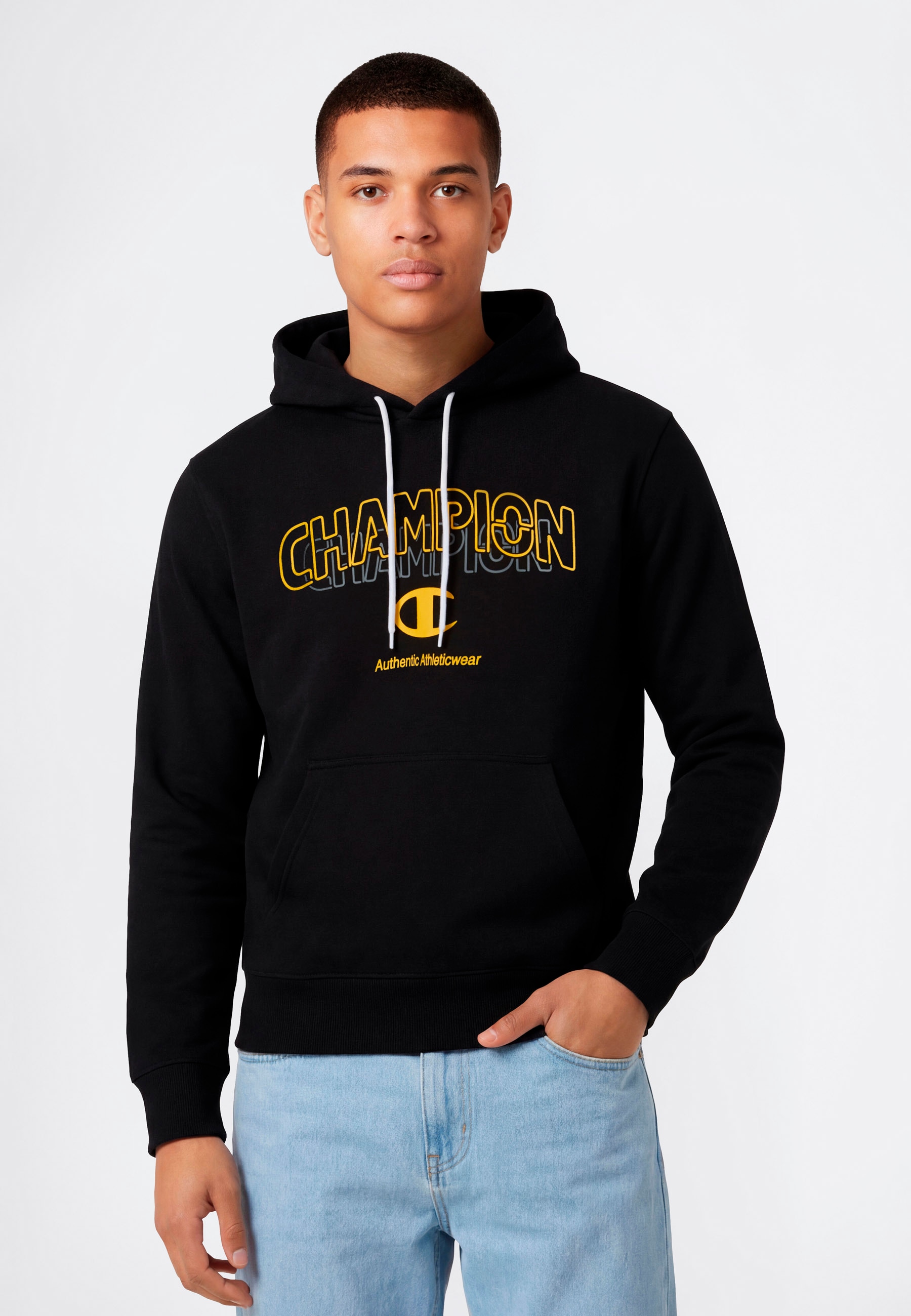 Champion Kapuzensweatshirt »Graphic Terry Hoodie«, mit Rundhalsausschnitt, aus Baumwolle und Polyester
