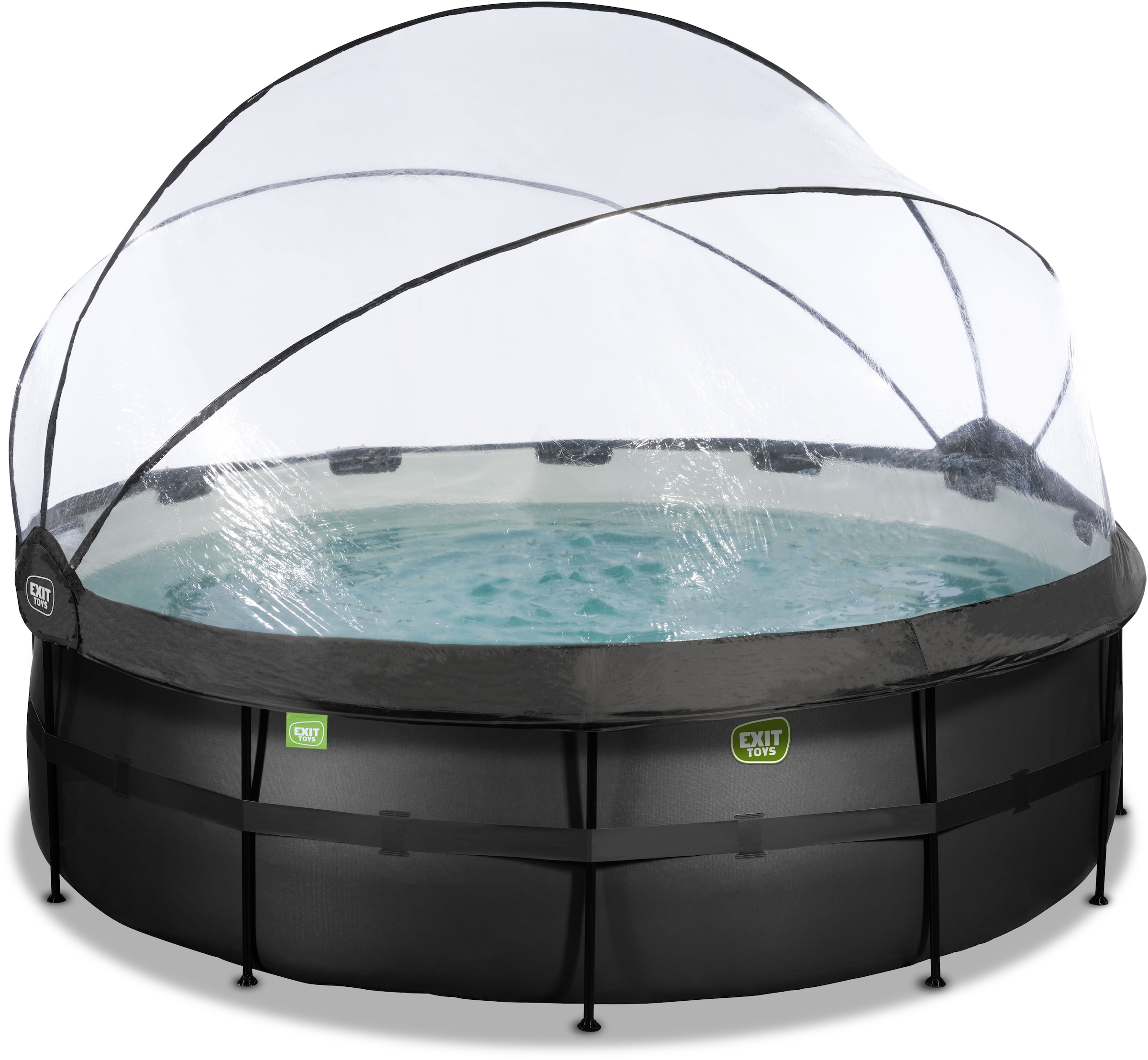 EXIT Framepool »inkl. multifunktionaler Poolabdeckung«, (Set, 4 tlg.), ØxH: 427x122 cm, mit Sandfilteranlage und Sicherheitsleiter